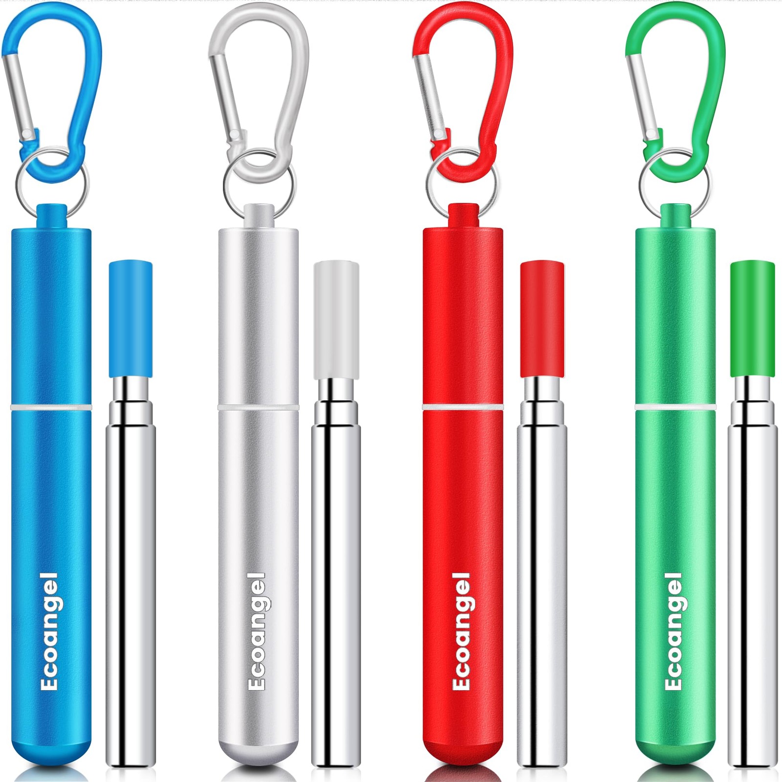 Ecoangel Cruise Ship Essentials,4-Pack small, Silver & blue & red & green