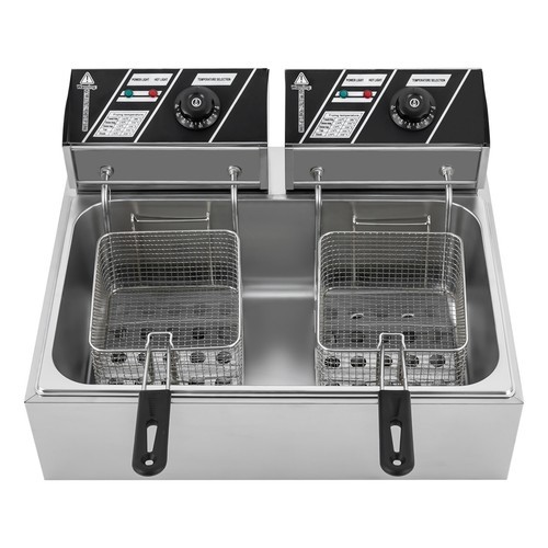 3400w Commercial Electric Deep Fryer 6l+6l Dual Tank Commercial W/ Fry Basket US