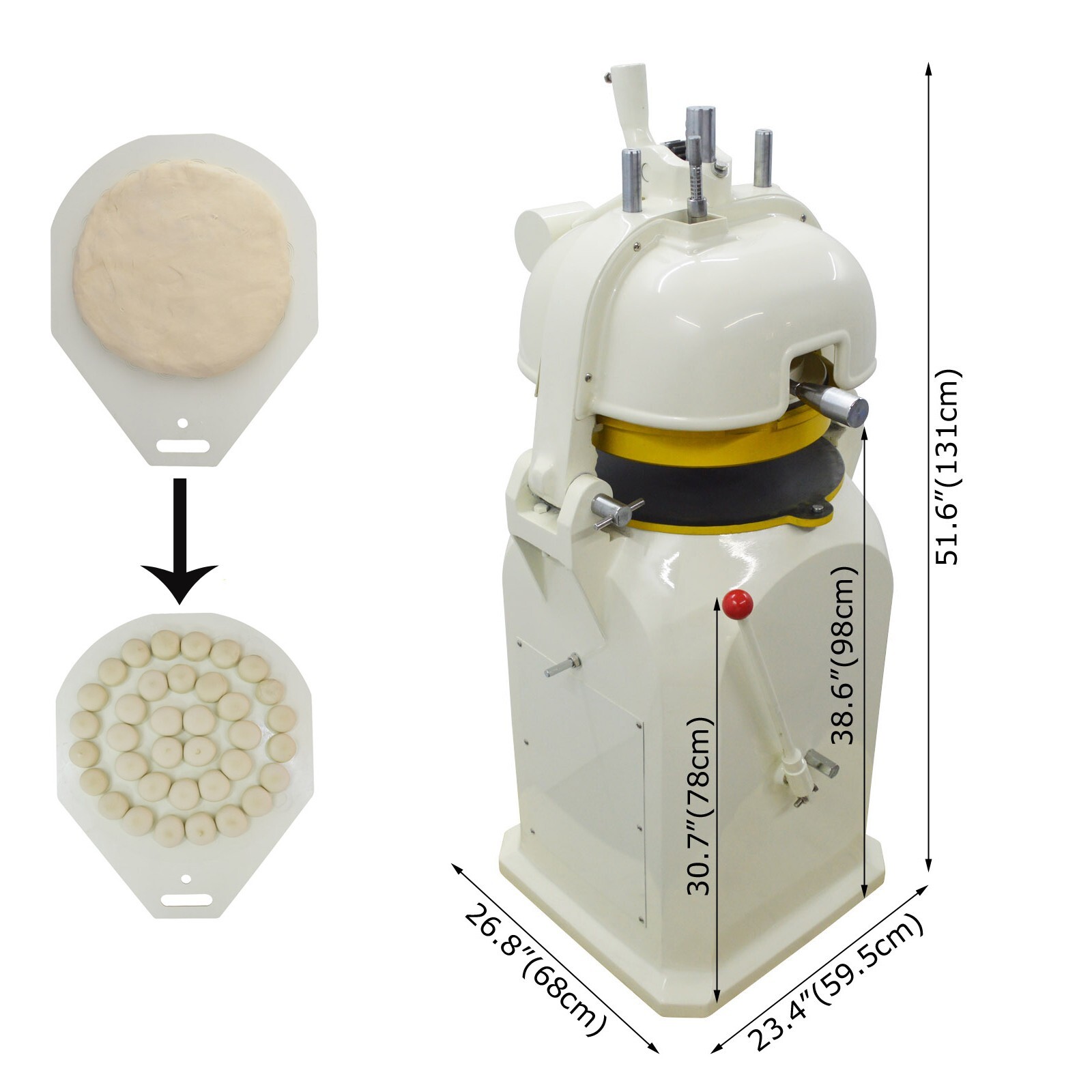 Commercial 110V HM-36 Semi-Automatic Dough Divider and Rounder 36 Blocks 20g-70g