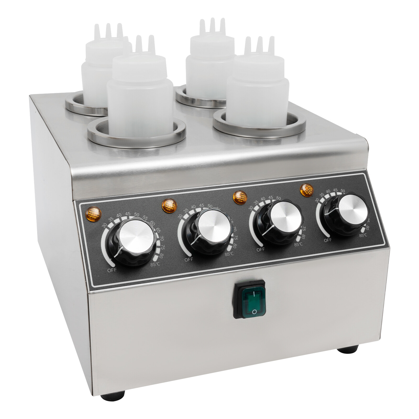 800W Electric Sauce Warm Heat Machine Sauce Warmer Dispenser w/Squeeze Bottle