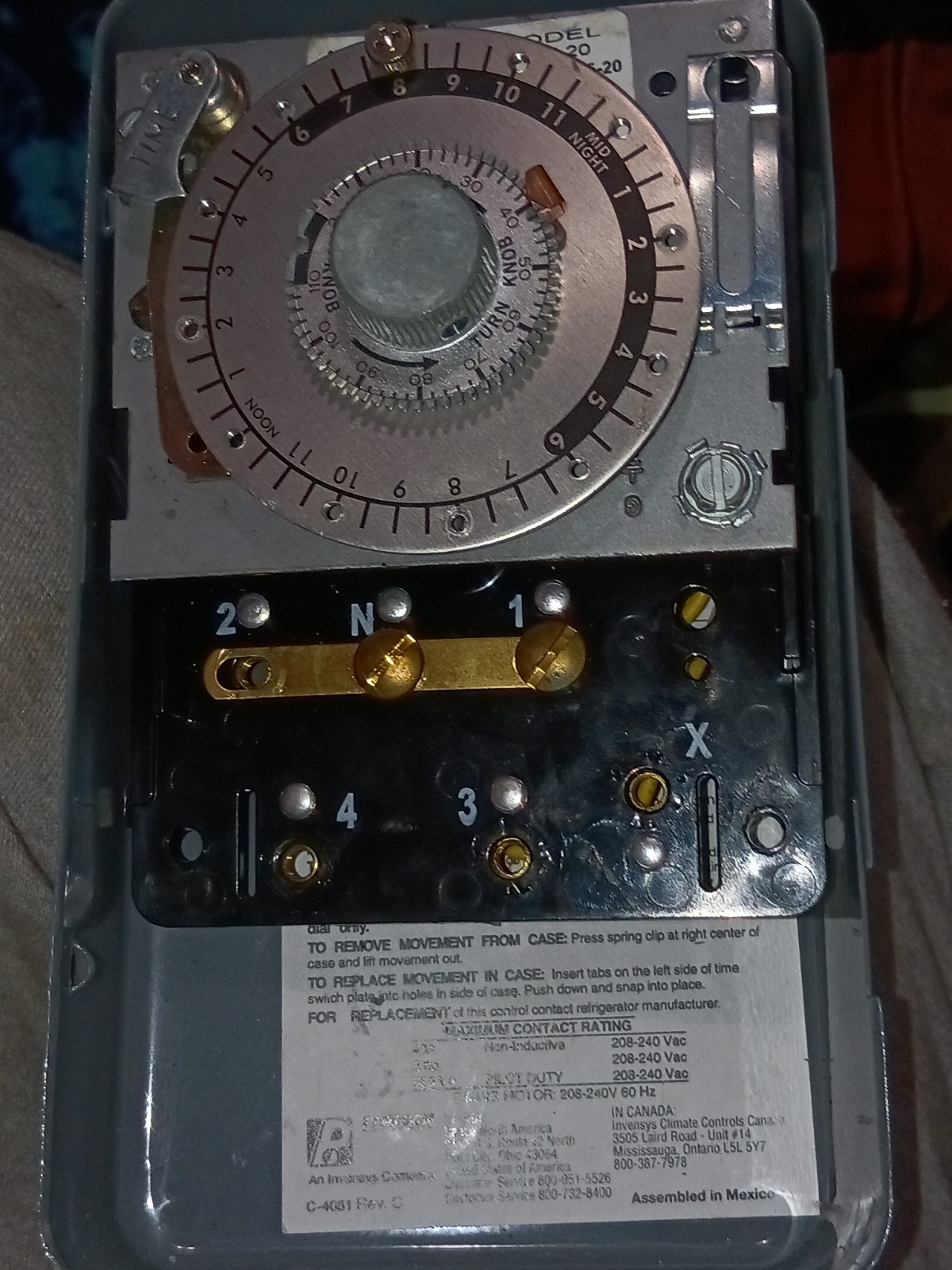 Paragon 8000 Series 8045-00 Mechanical Defrost Timer for Walk-In Freezer