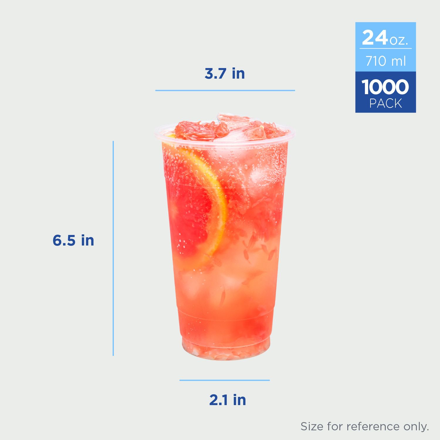 Karat 24oz PP Plastic U-Rim Cold Cups (95mm) – 1,000 ct, C1012 (Karat)