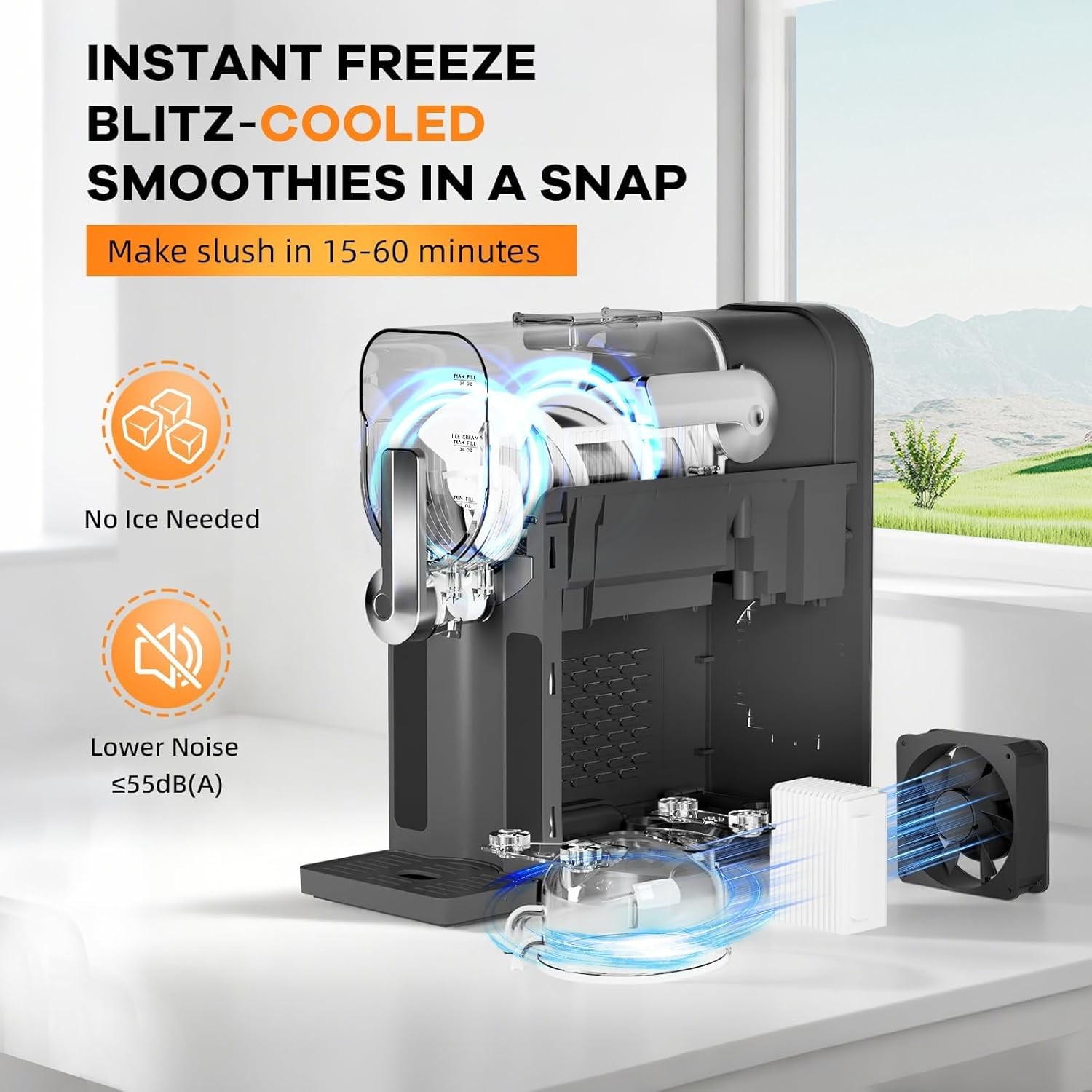 70oz Slushie Machine for Home No Ice Needed Frozen Drink Maker Slushy 6 Preset