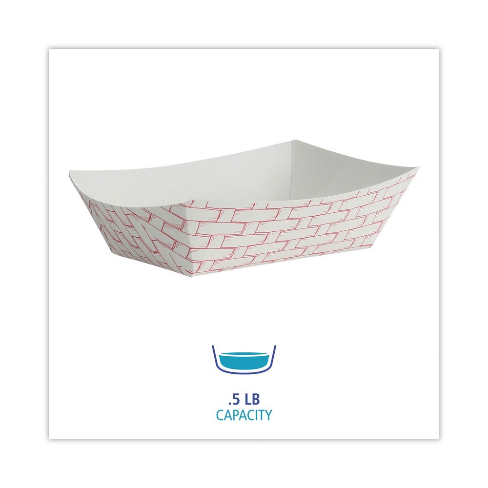 Boardwalk 30LAG050 0.5 lbs. Capacity Food Baskets – Red/White (1000/Carton) New