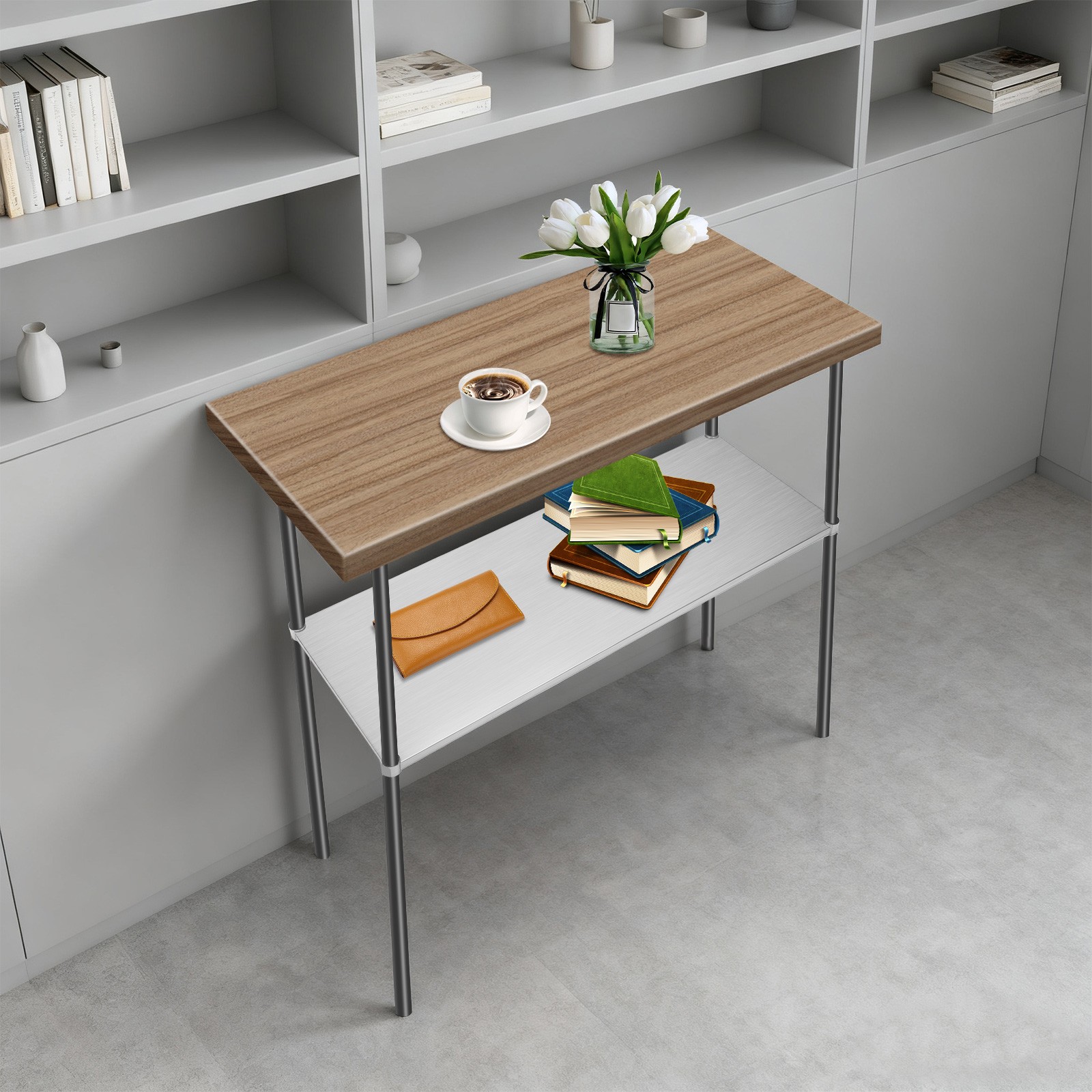Stainless Steel Commercial Wide Double Overshelf – 145 x 55cm – for Prep Table