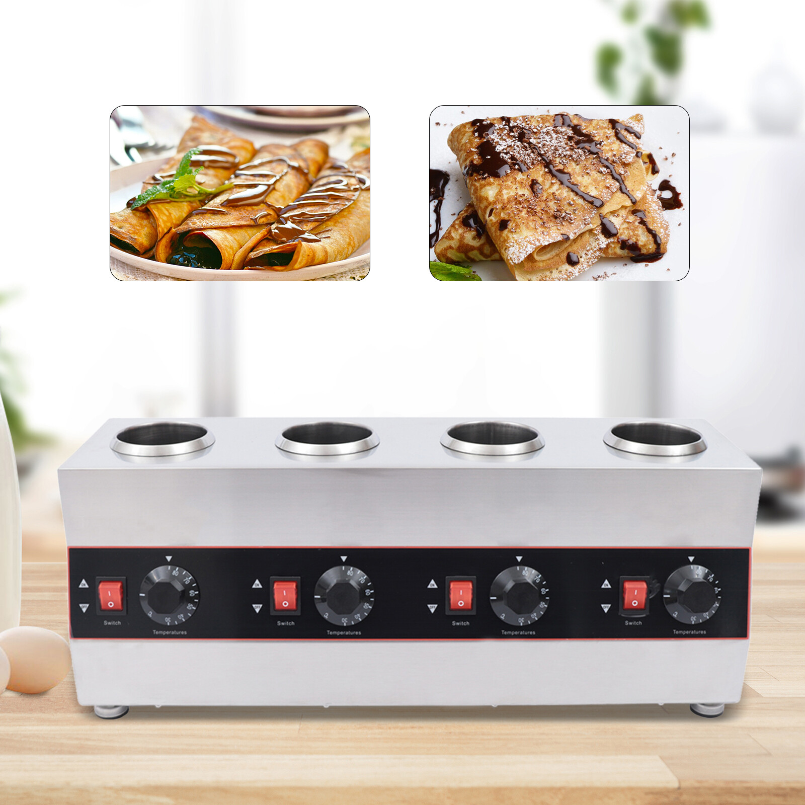 2600ML Commercial Electric Sauce Bottle Warmer Dispenser With 4 Squeeze Bottles