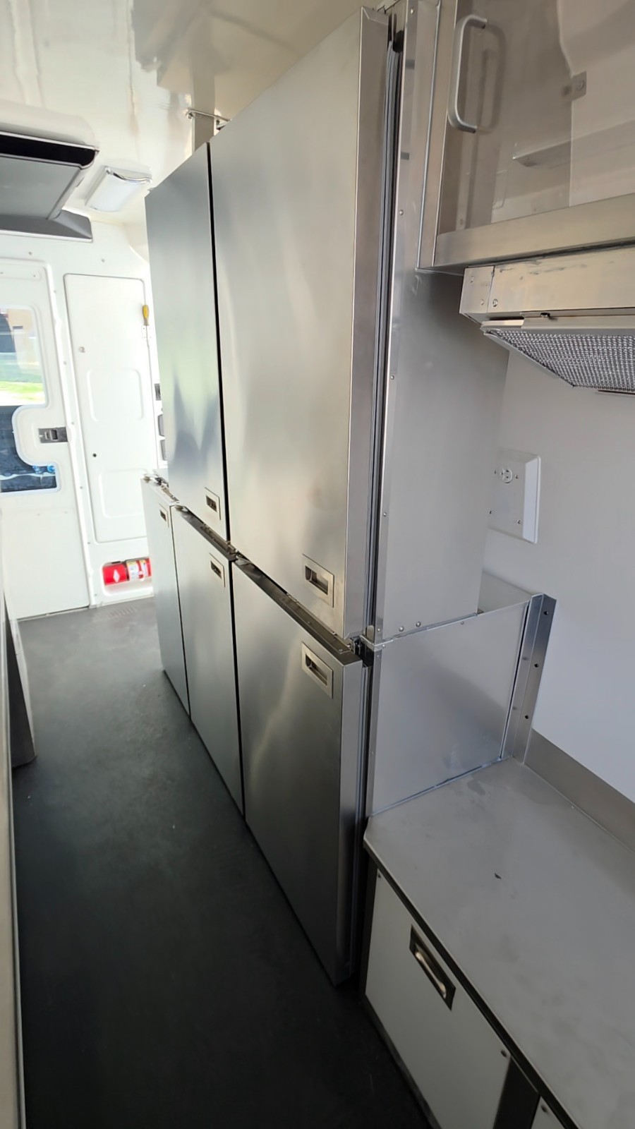 2-Compartment Refrigerator Unit – Commercial Grade Food Truck (Stainless Steel)