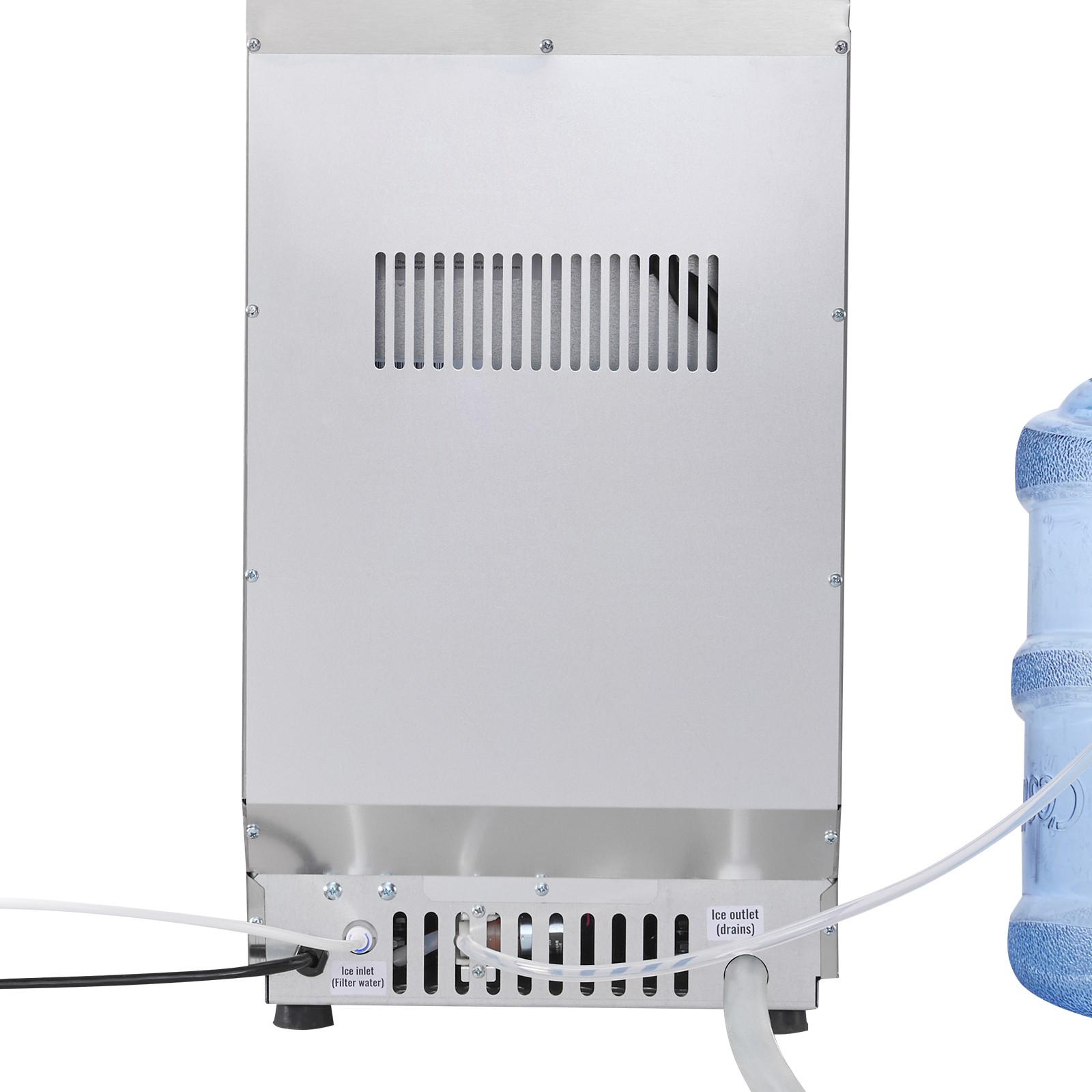 Uimoso 90lbs Commercial Ice Maker Ice Cube Machine 13lb Storage Dual Water Inlet