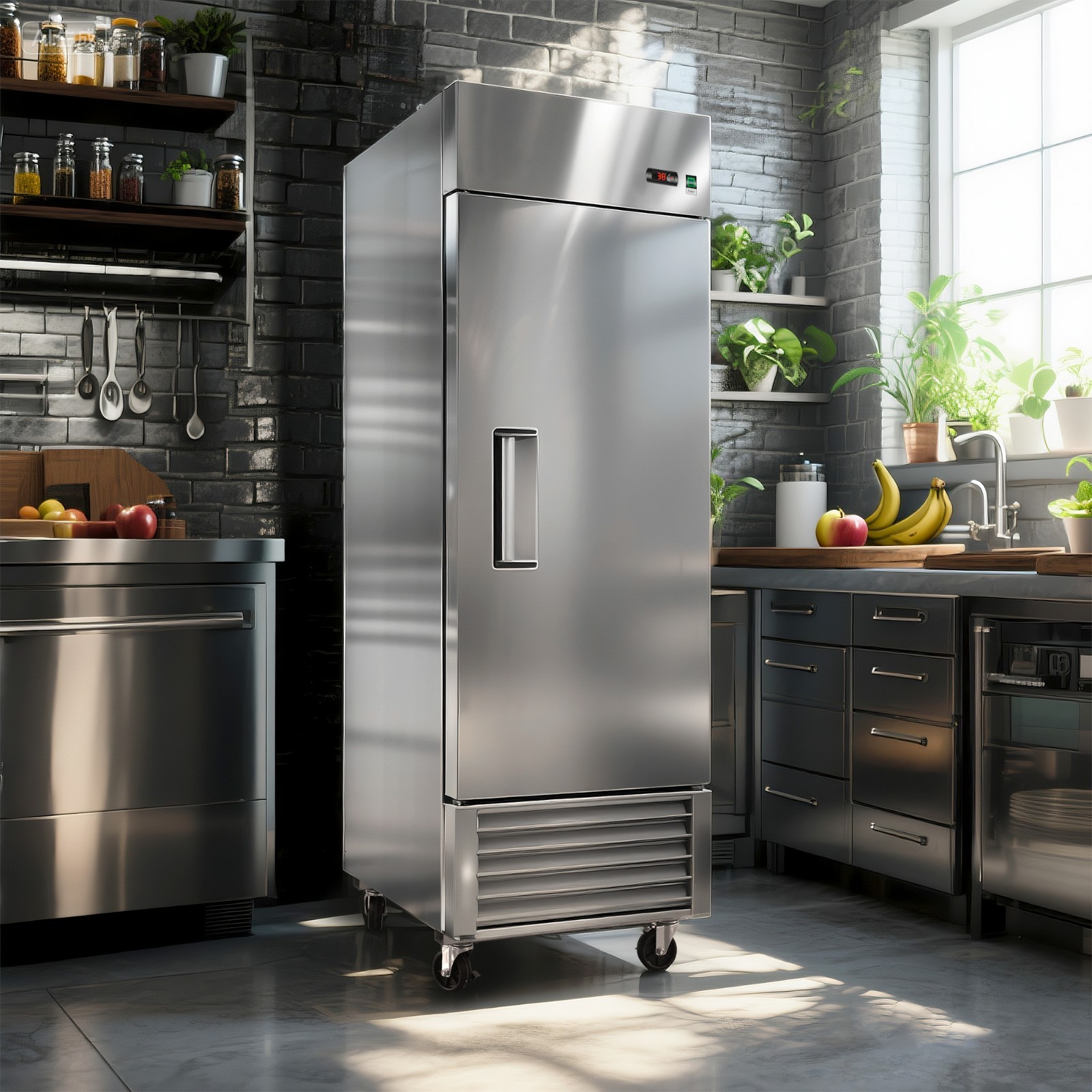 27″ Commercial Refrigerator 23Cu.ft 1 Solid Door Reach-In Upright Fridge Storage