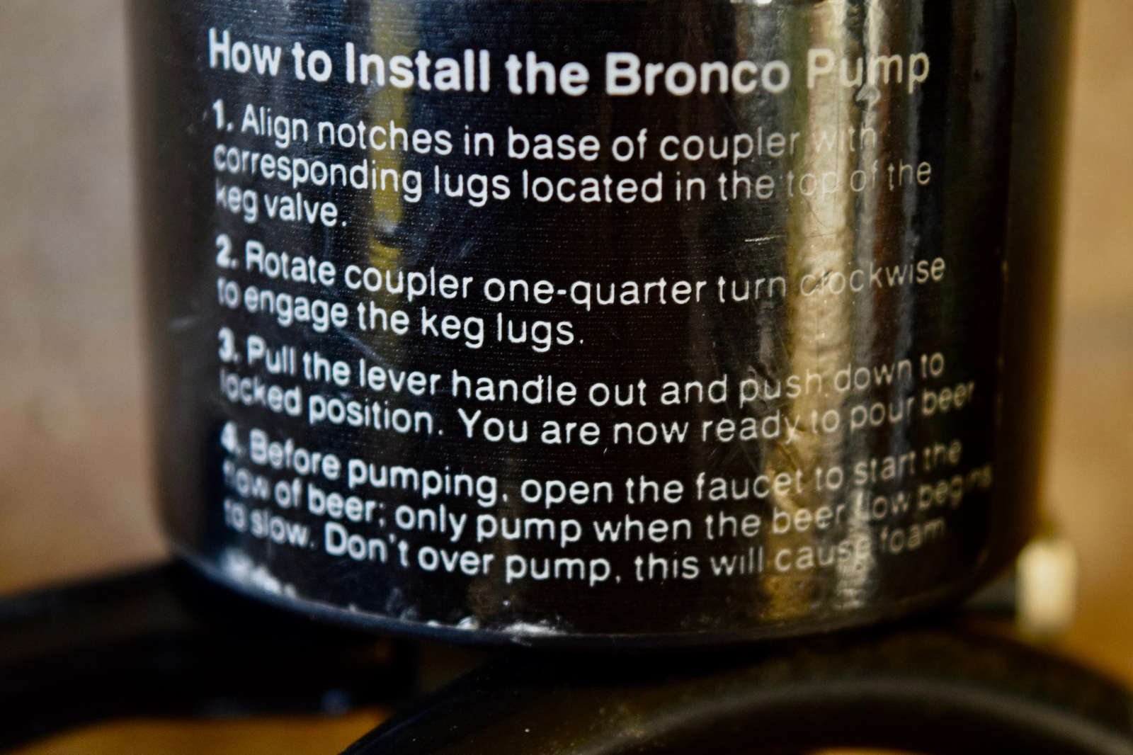 BRONCO PUMP KEG TAP System D Micro Matic DOMESTIC Beer Brewiana PP601 TAPRITE