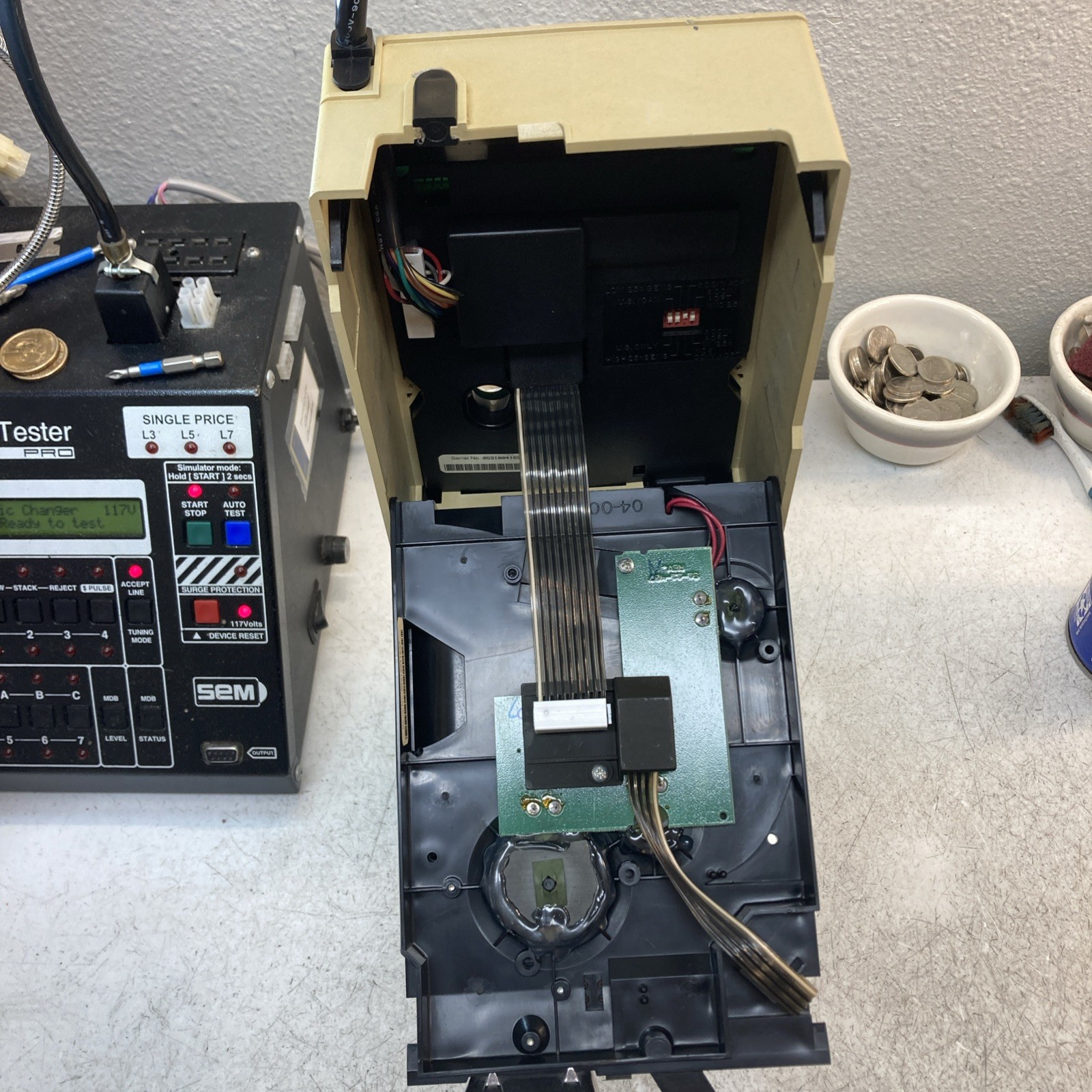MEI MARS TRC-6000 115 VOLT COIN MECH REBUILT PROFESSIONALLY. 3 Tube Mech.