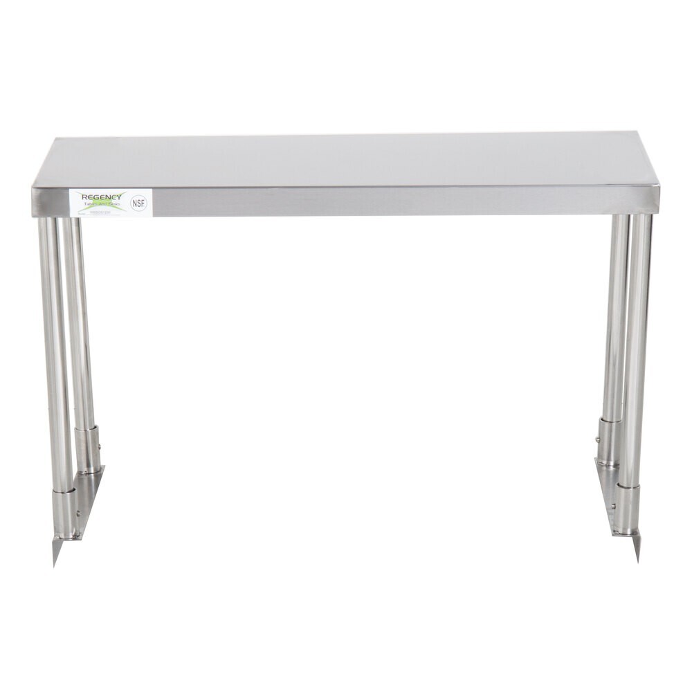 12″W x 30″D x 19″H Stainless Steel Single Deck Overshelf For Work Prep Tables