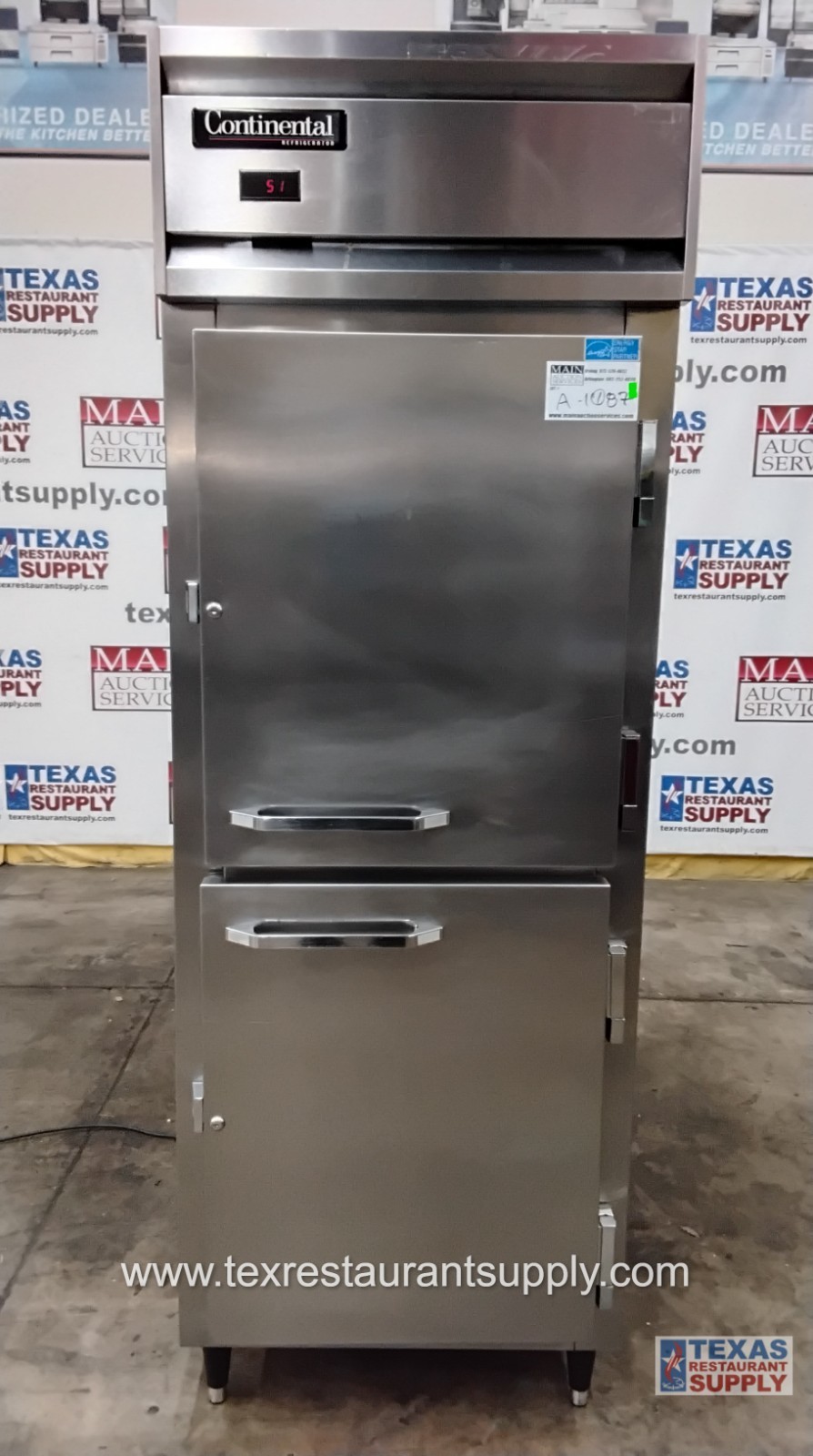 Continental DL1RESSPT Commercial 4 Half Solid Doors Pass-Thru Refrigerator