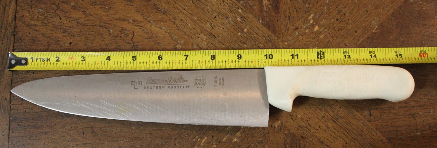 Dexter Russell 10″ Blade Cooks Knife Sani-Safe S145-10 White Handle Chef’s 15″