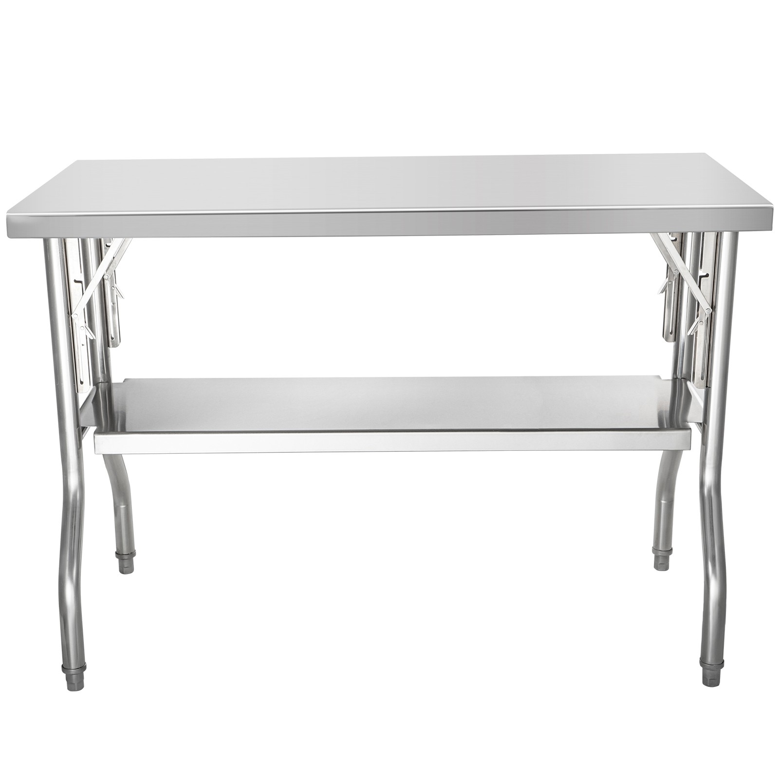 VEVOR Commercial Stainless Steel Folding Work Prep Tables Open Kitchen 48×24 In