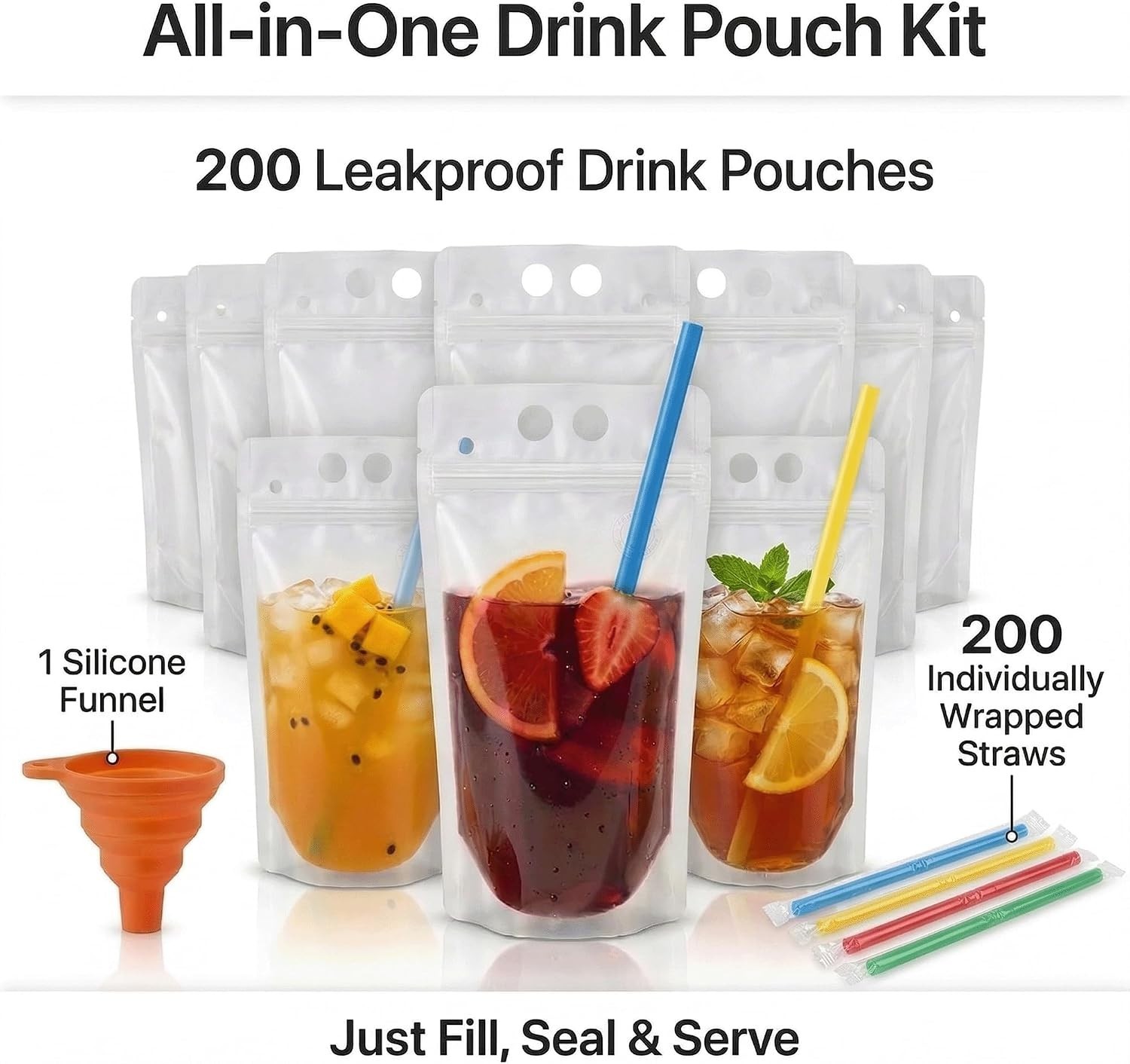 Convenient Pouches for Events – 200 Pack