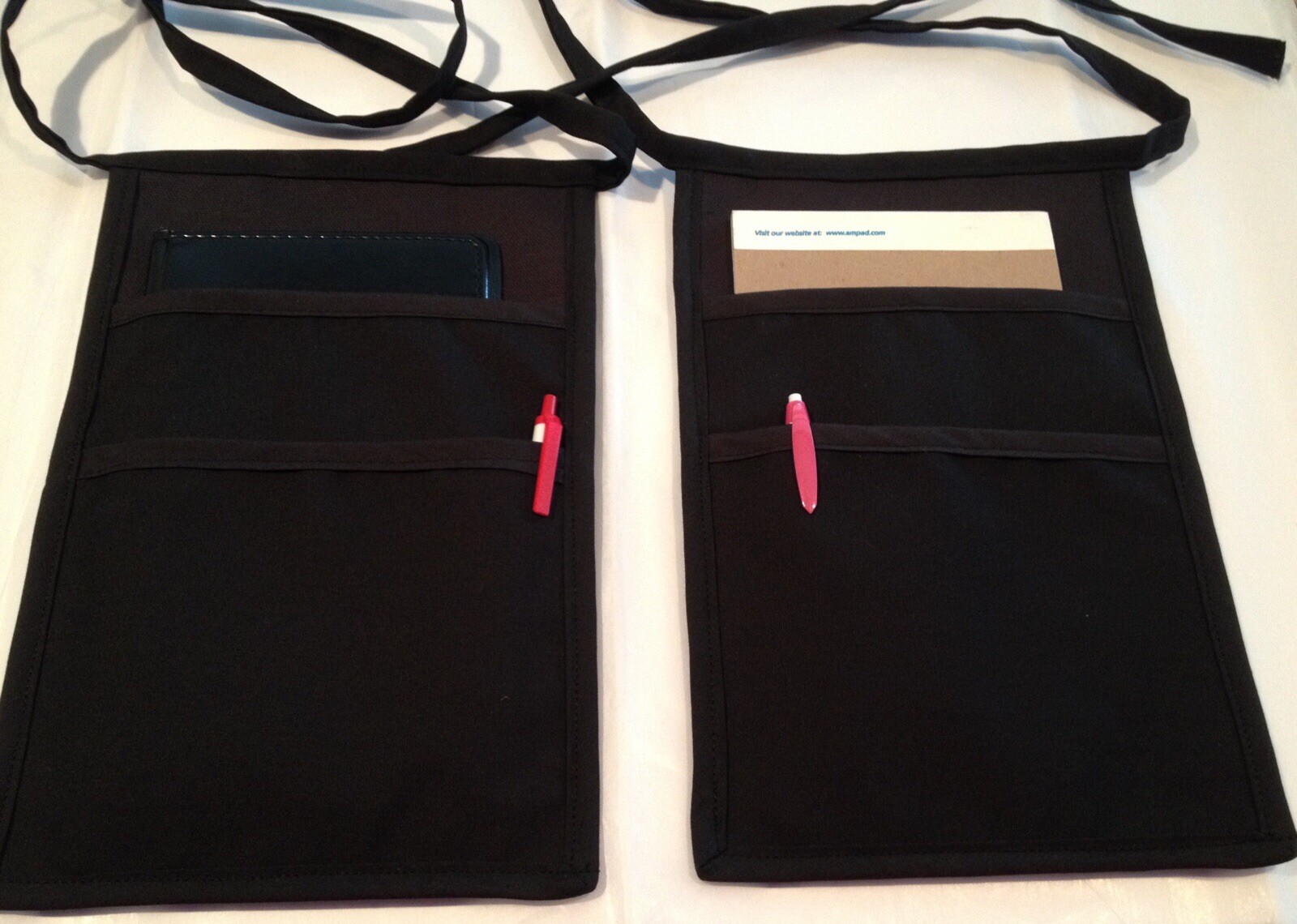 (2) Black Side Apron Money Pouch For One Price Waiter Waitress ￼taverns pubs