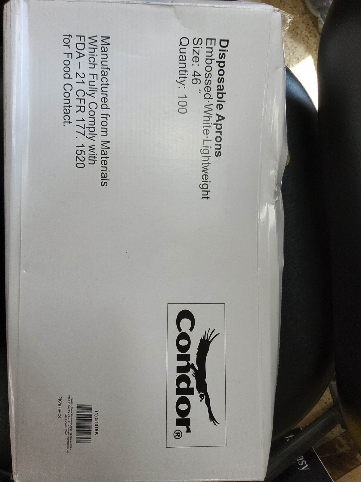 Condor 5T315 Disposable Apron White 100 Total. FreeShipL48 SB3