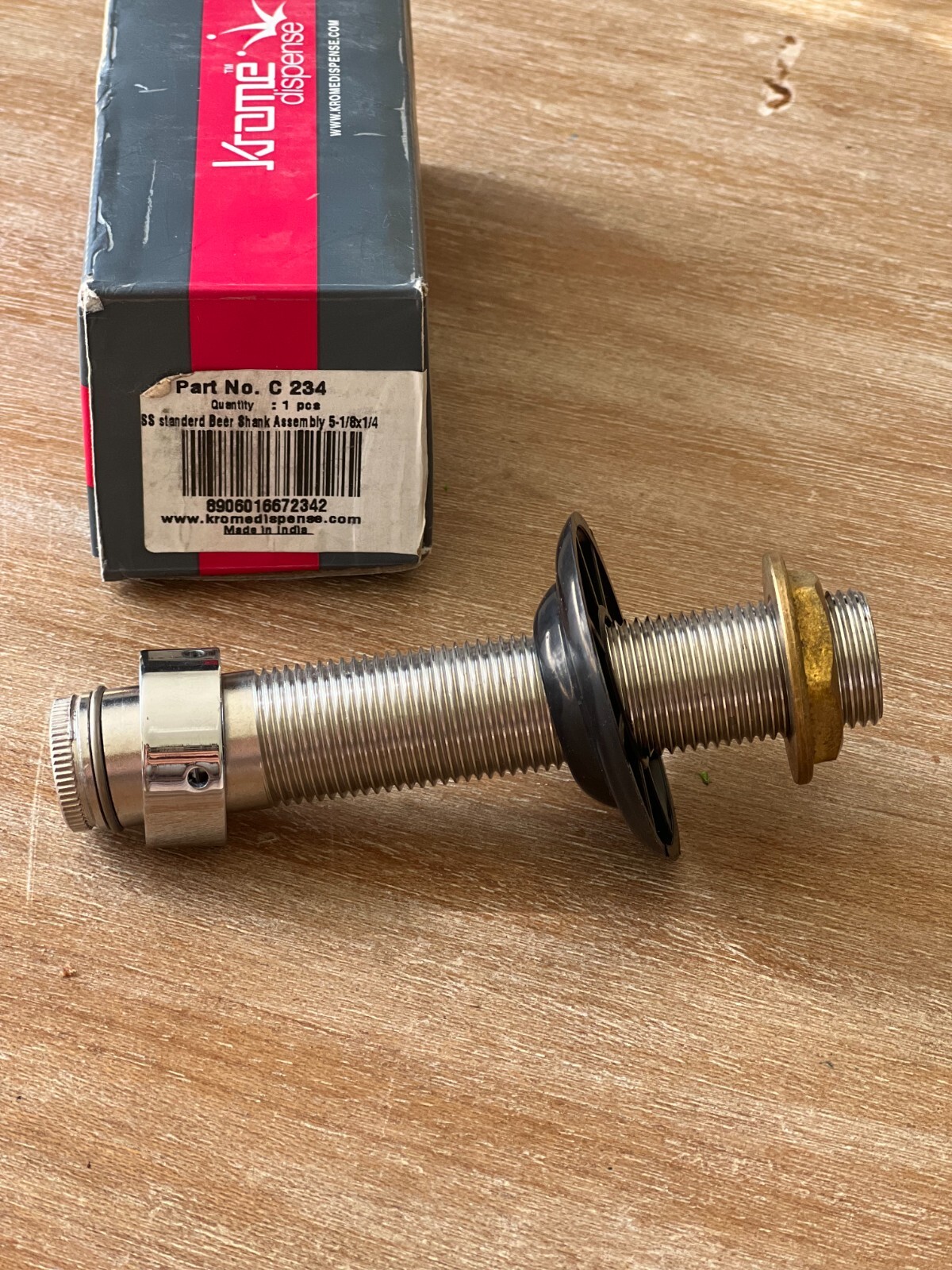 Krome Dispense 5 1/8″ X 1/4” Stainless Beer Shank Assembly
