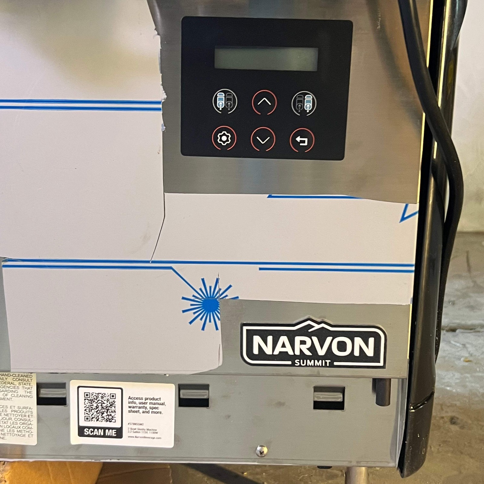 NARVON Double Pourover Granita Slushy Frozen Beverage Machine 1100W 378NSSM2