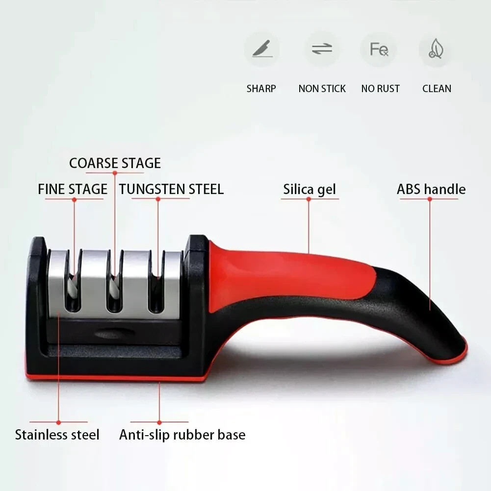 3 Stage Professional Kitchen Knife Blade Sharpener Tool Tungsten Diamond Ceramic