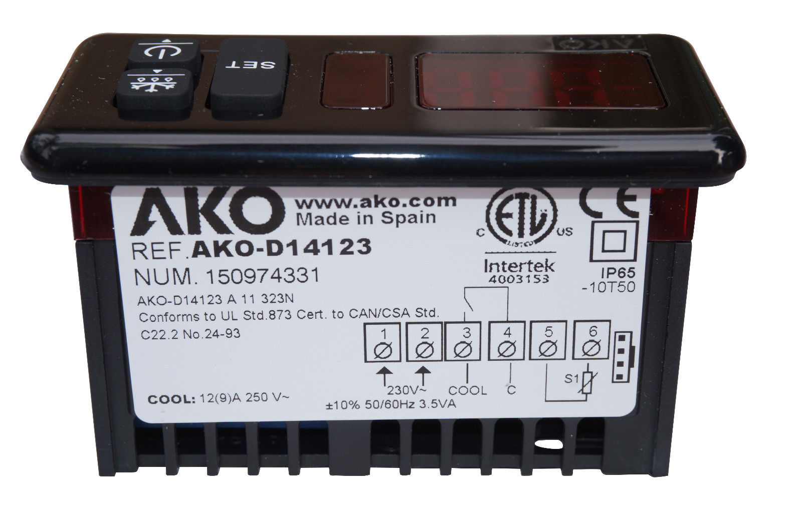 AKO-D14123 230v Industrial Digital Thermostat Controller for Refrigeration