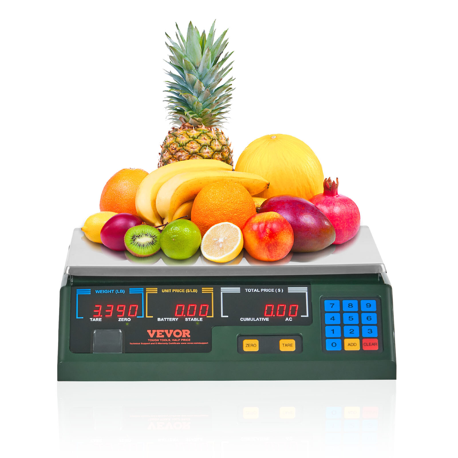 VEVOR 66Lbs 30KG Digital Weight Scale Price Computing Commercial Food Meat Scale