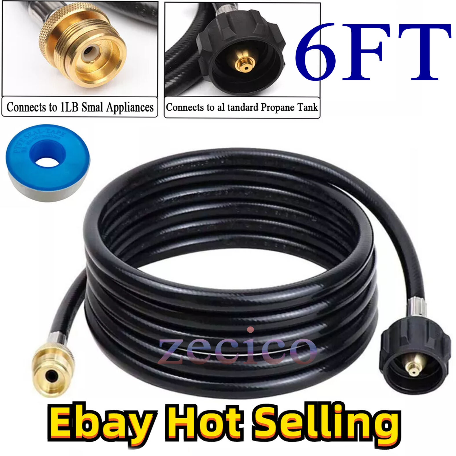 Propane Adapter Hose LP Tank 1lb to 20lb Converter QCC1 For Mr. Heater Big Buddy
