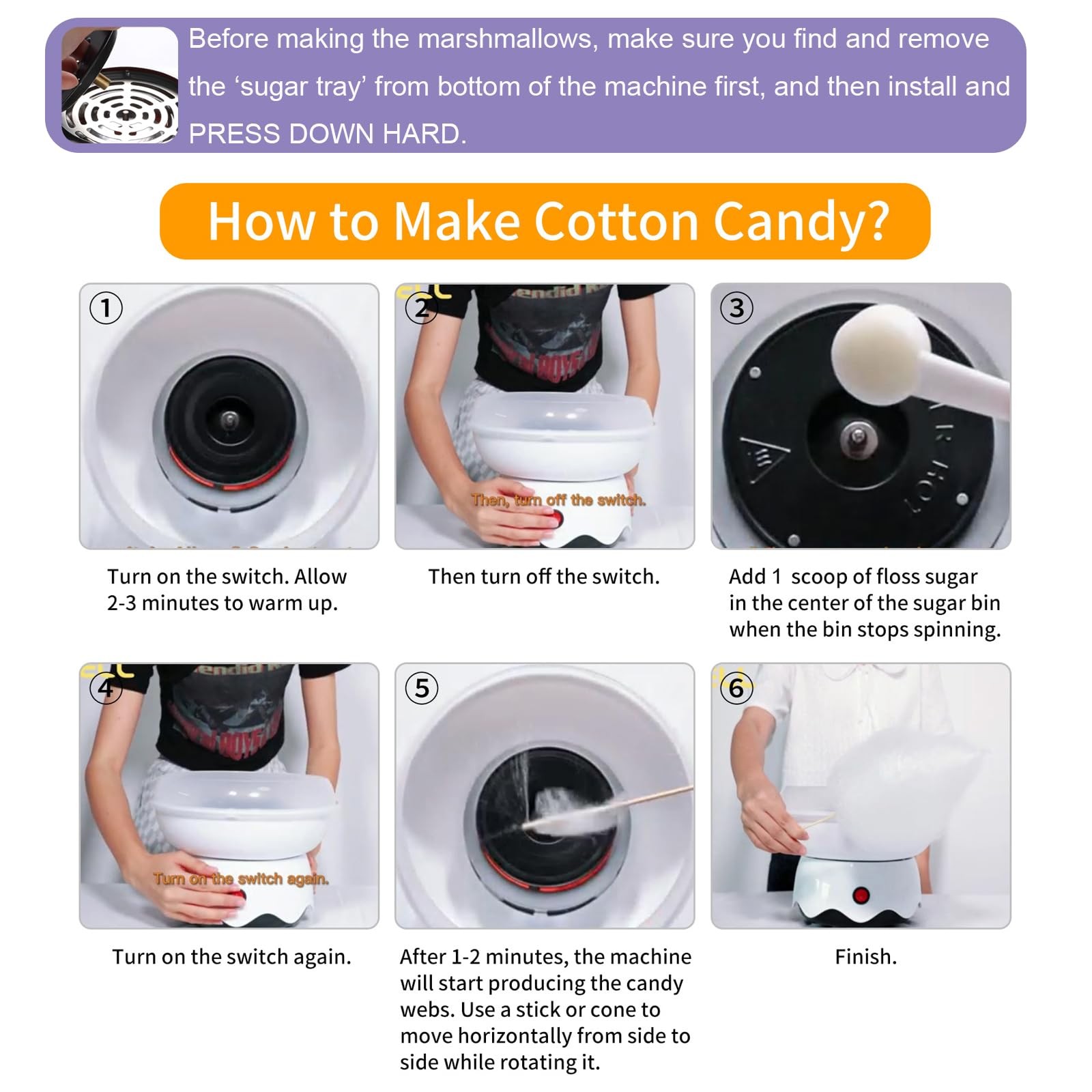 Mini Cotton Candy Maker Machine – Easy to Use & Clean, Quiet Floss Maker for …
