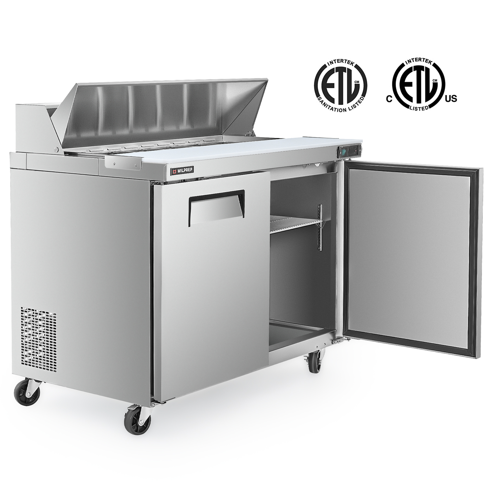 WILPREP 48″ Commercial Refrigerated Salad Sandwich Prep Table 2 Door Cooler ETL