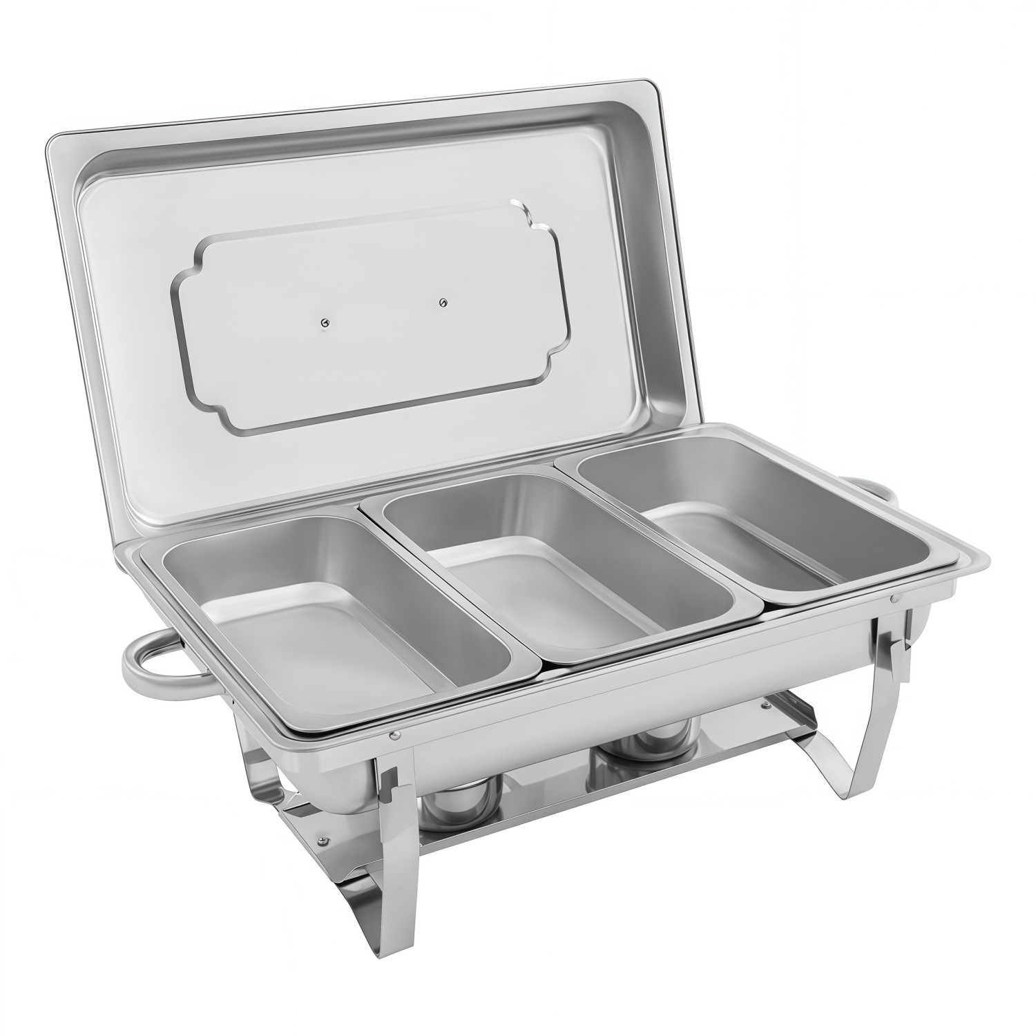 Chafing Dish Buffet Set Stainless Steel Food Warmer with 3 Pan for Wedding