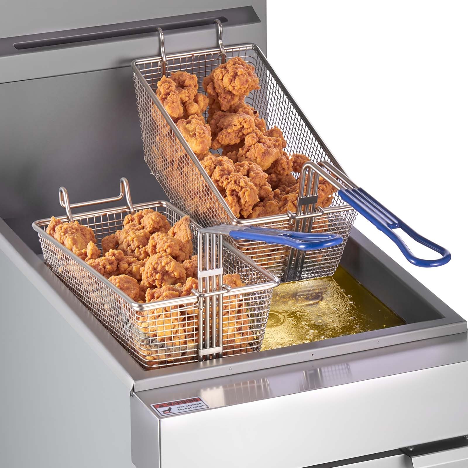 VEVOR Commercial Deep Fryer Free Standing Propane 3-Burner Dual Basket 90,000BTU