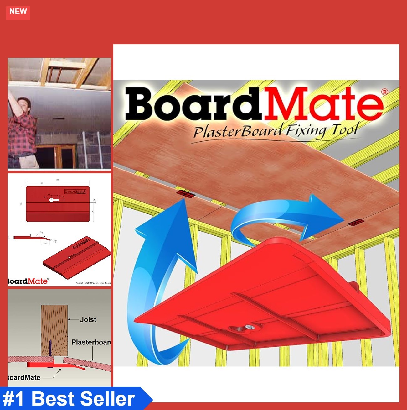 Drywall Fitting Tool Board Support Red Acrylic 2 Pack For Ceiling Installation