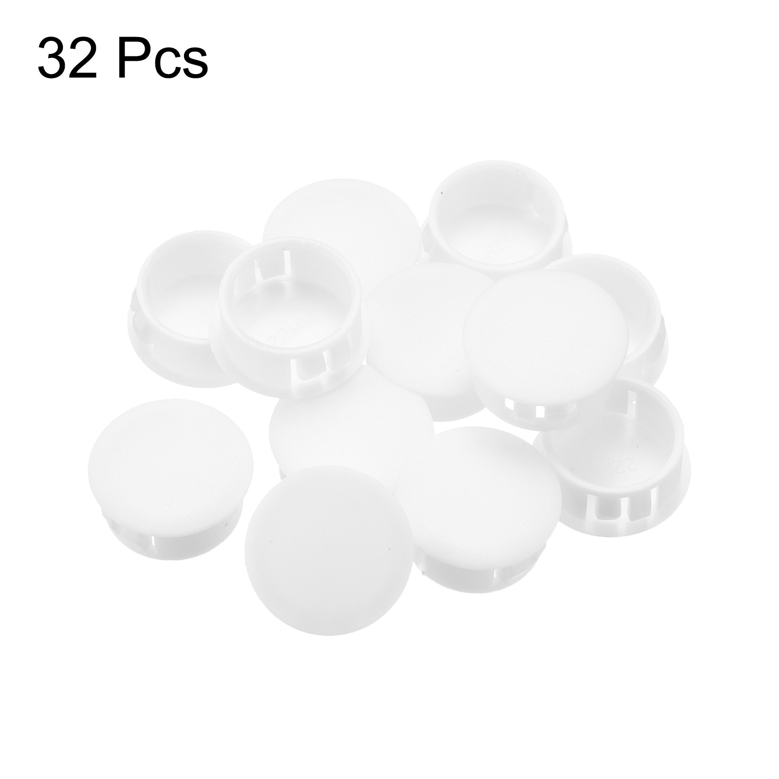 32Pcs 22mm(7/8′) White Nylon Plastic Round Locking Hole Plugs Insert End Caps