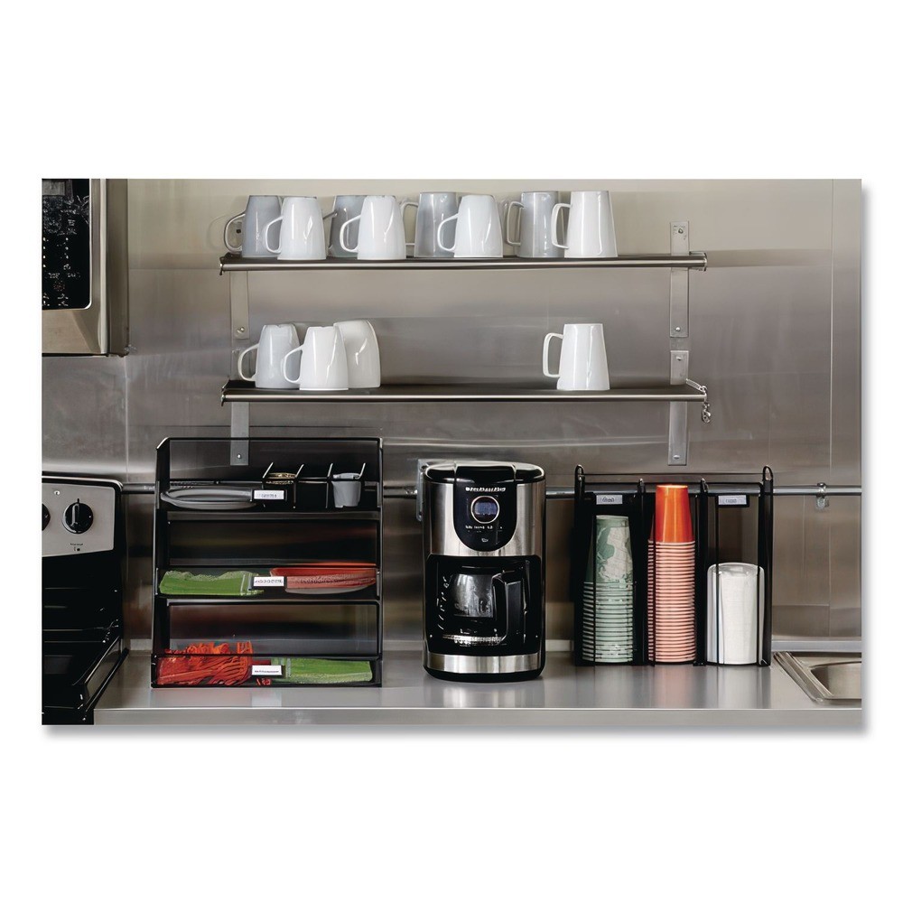 Safco 3292BL 12.75″ x 4.5″ x 13.25″ 3 Compart Breakroom Organizers – BLK New