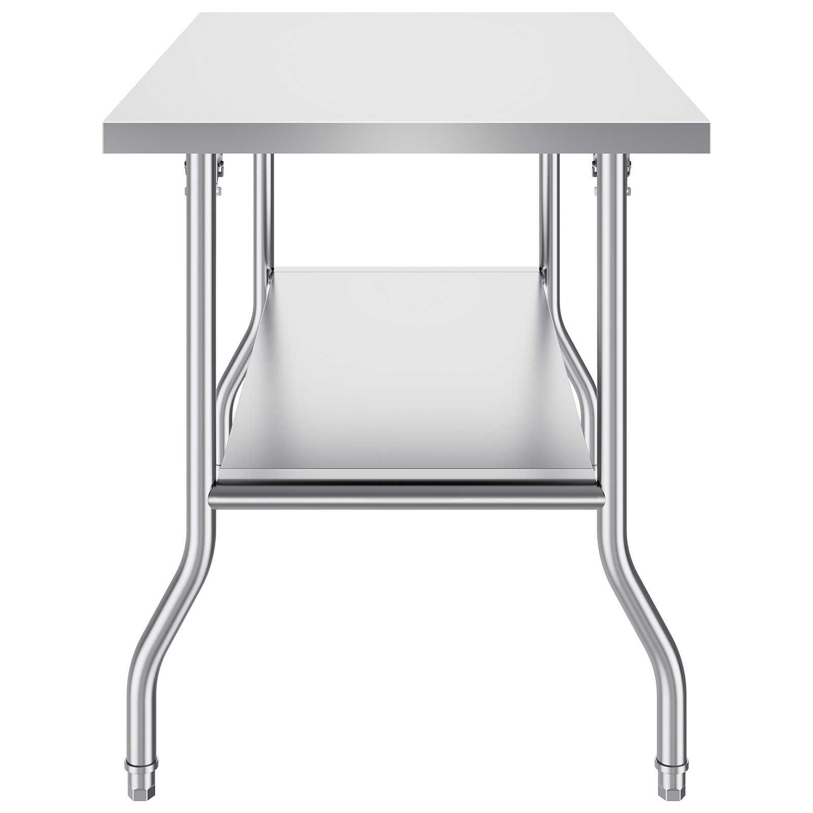 Folding Work Prep Table Stainless Steel with Undershelf -48 x 30 in.