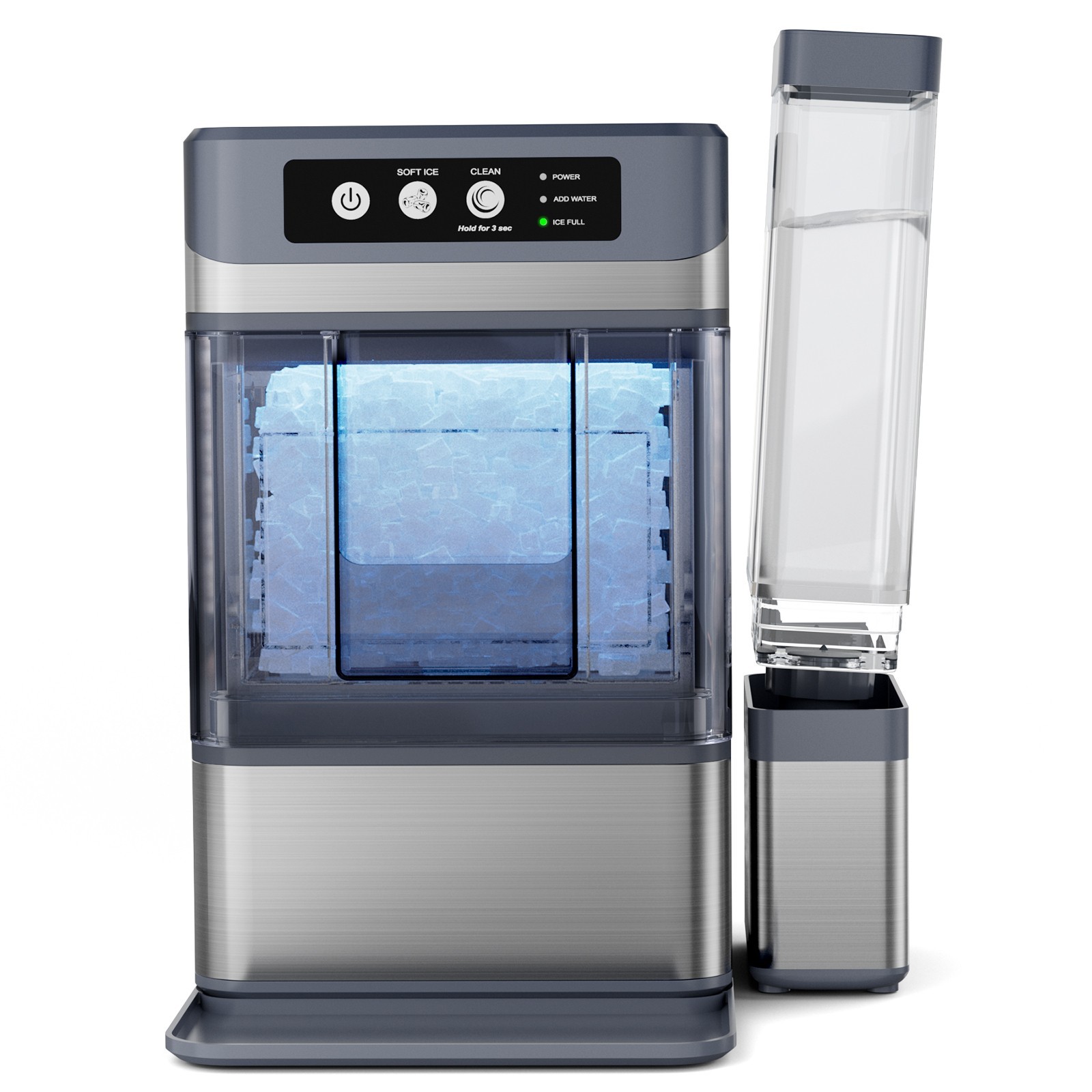 44Lbs/24H Nugget Ice Maker with 0.8 Gal Tank Self-Cleaning Countertop Ice Maker