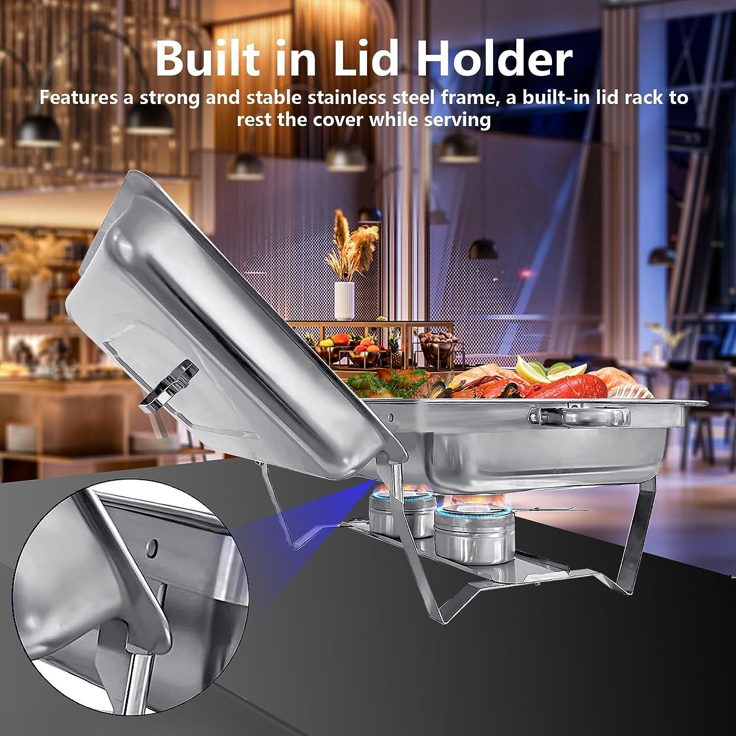 6 Pack Stainless Steel Chafer Chafing Dish Sets Catering Food Warmer 8 QT