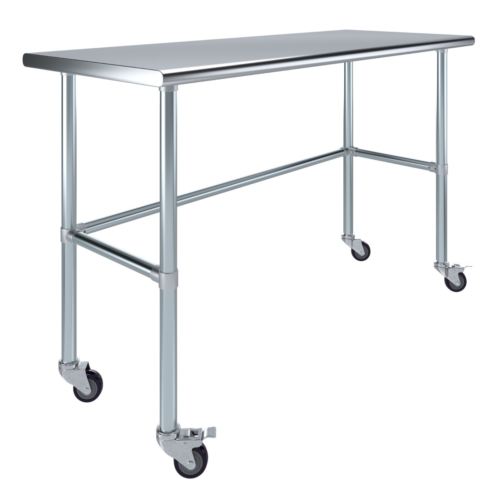 Heavy Duty Stainless Steel Work Table Open Base & Casters