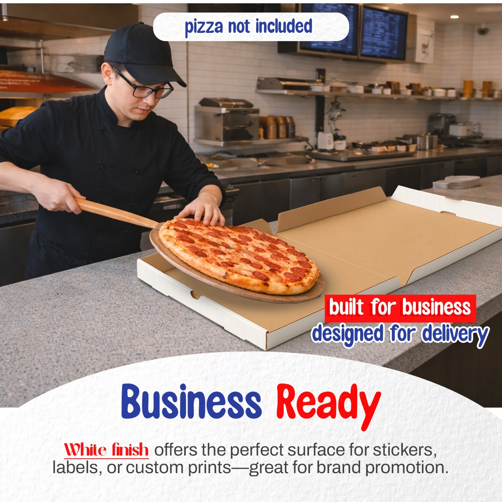 MT Products 18″ x 18″ x 2″ White Pizza Boxes B-Flute Cardboard – Pack of 10