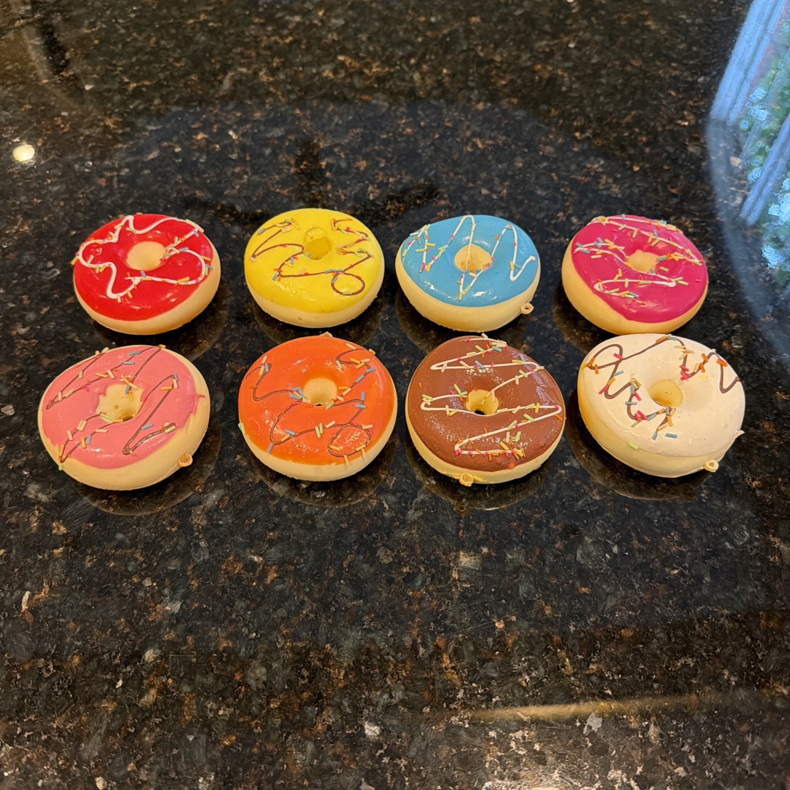 8 Piece Donut Toy Or Display Set – Realistic Designs for Play & Display