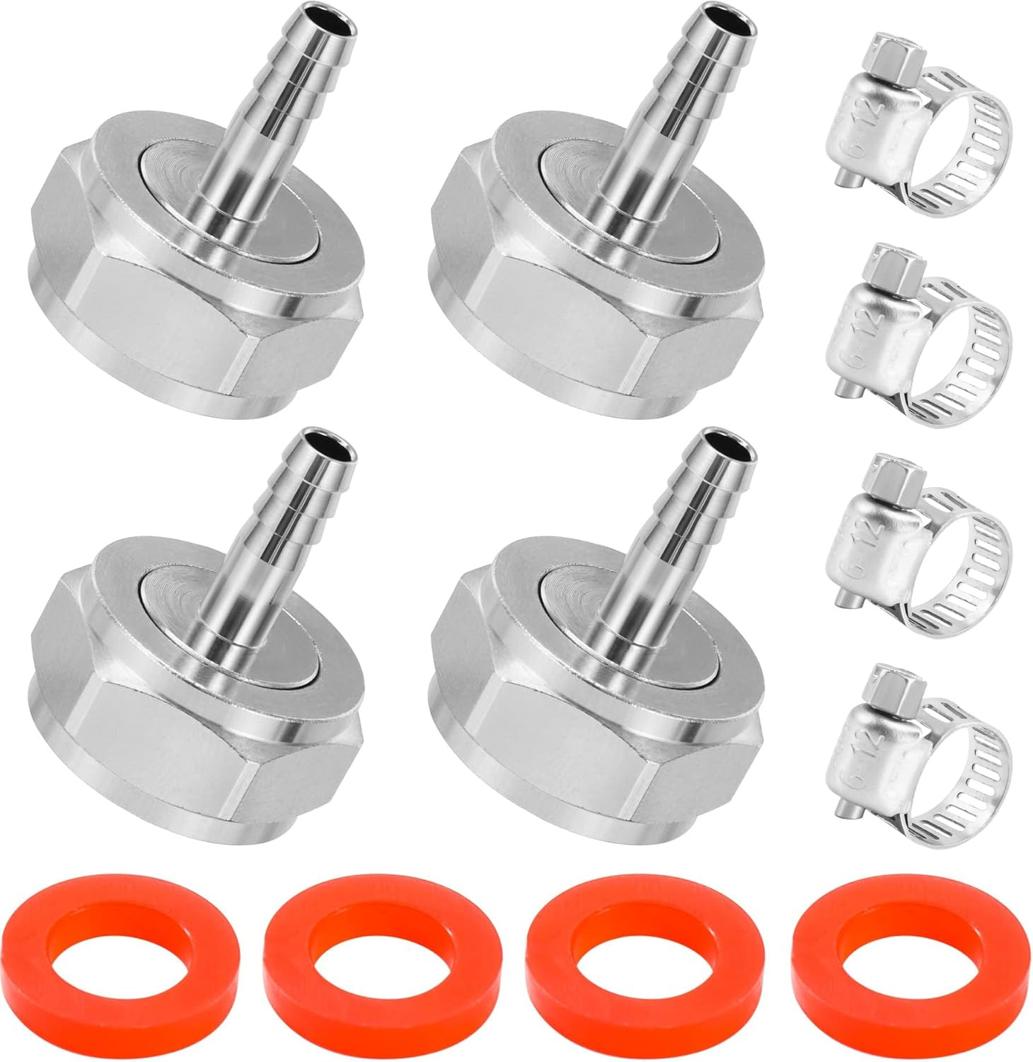 Keg Coupler Barb Connector 1/4» Barb G5/8 Thread Hex Nut 3/16 Beer Line Connect