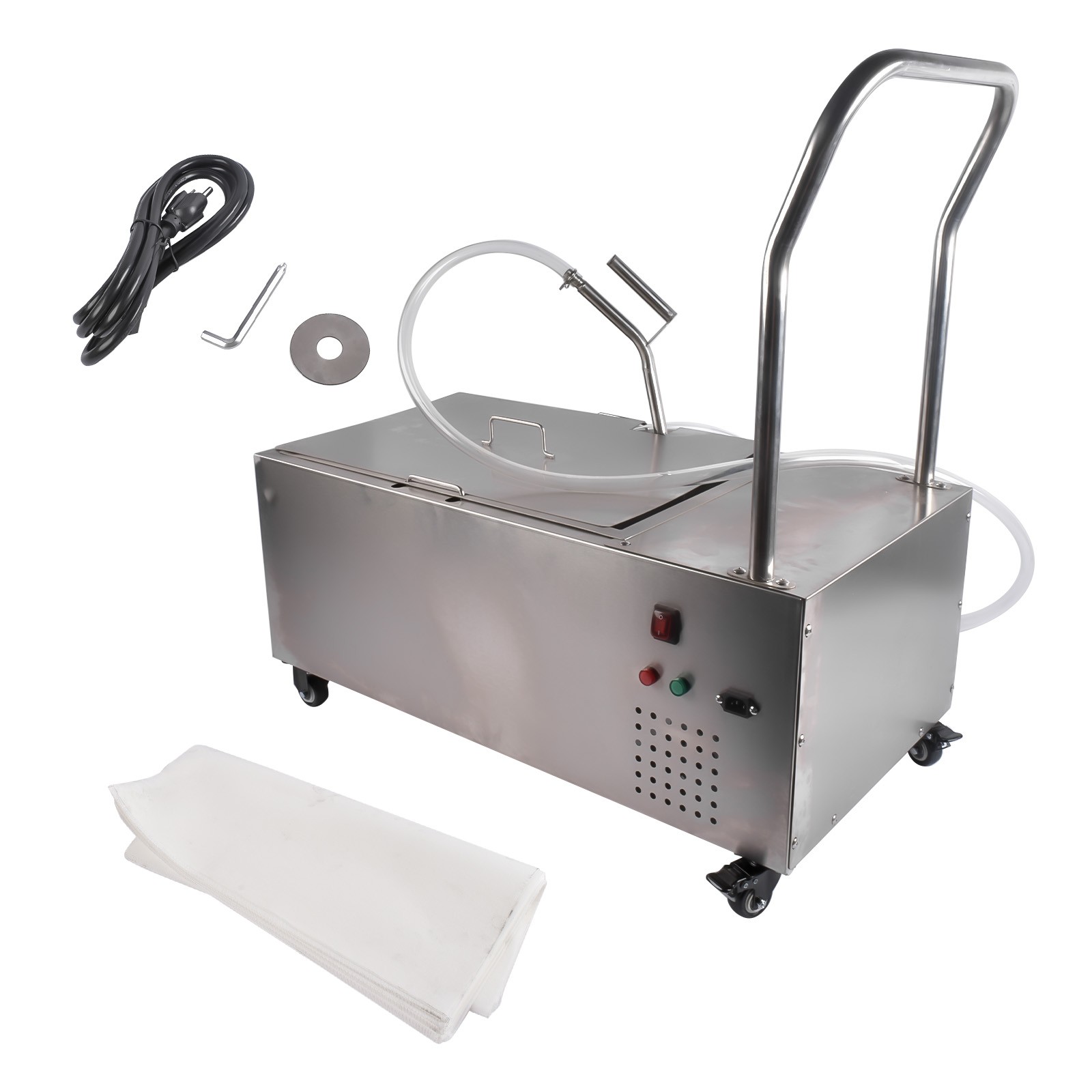 Fryer Oil Filter Cart Machine Commercial Cooking Oil Filtration System 370W