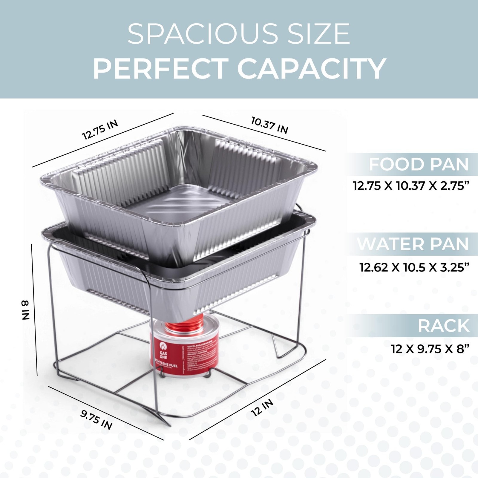 Alpha Living 6 Pack Disposable Chafing Dish Buffet Set, Welded Body Food Warmers