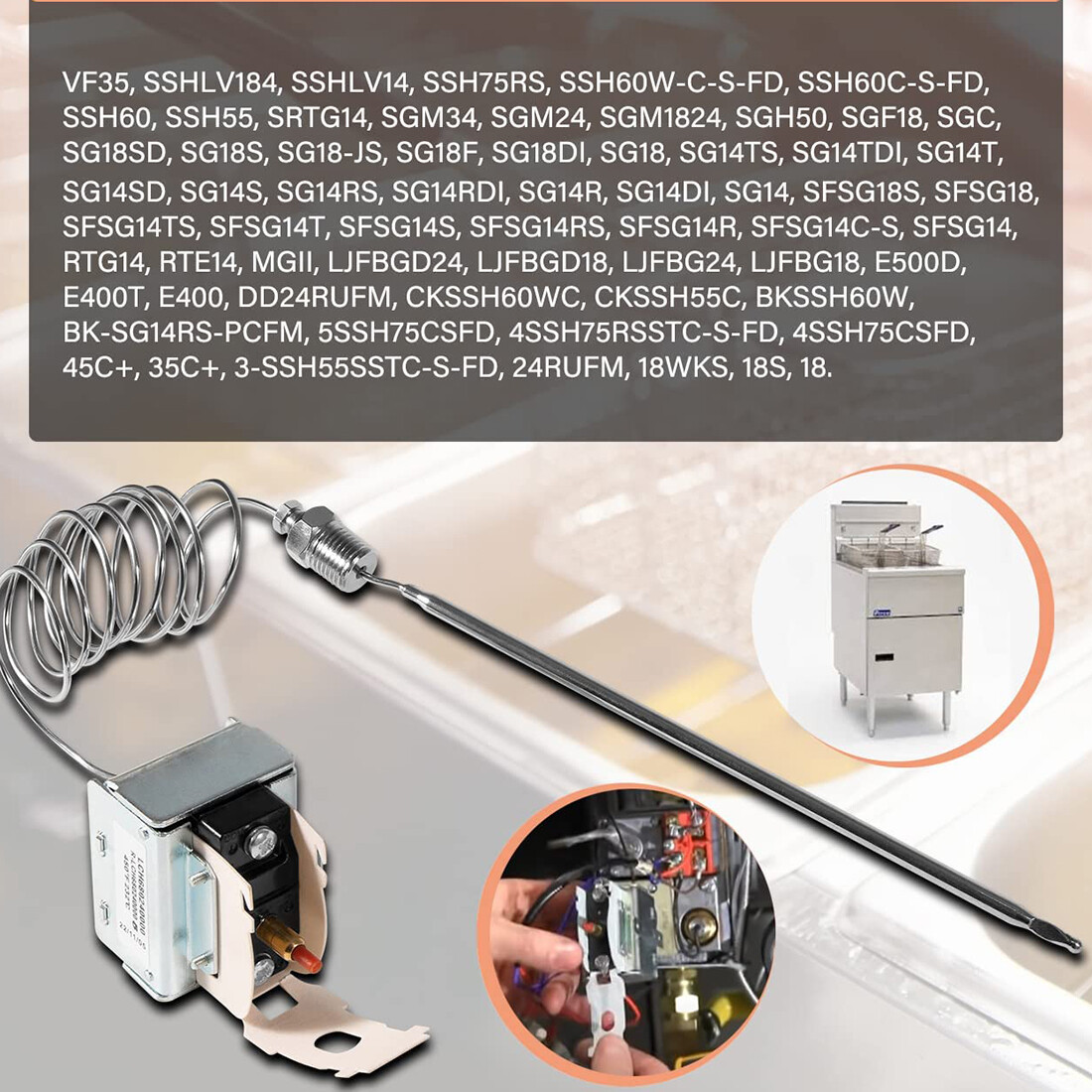 PP10084 High Limit Switch for Pitco Gas Fryers Safety Thermostat 35C+ 45C+ 65C+
