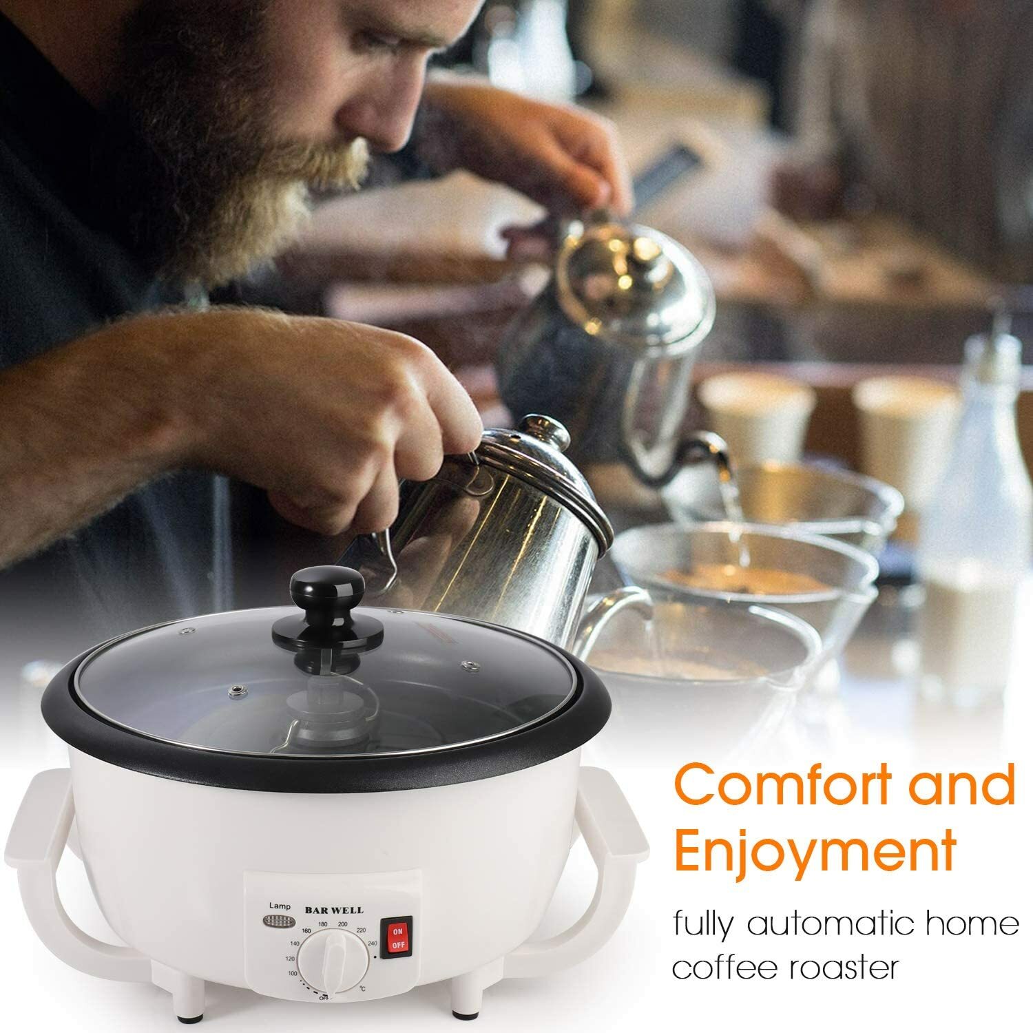 750g Electric Coffee Roaster Home Use Coffee Bean Roasting Baking Machine