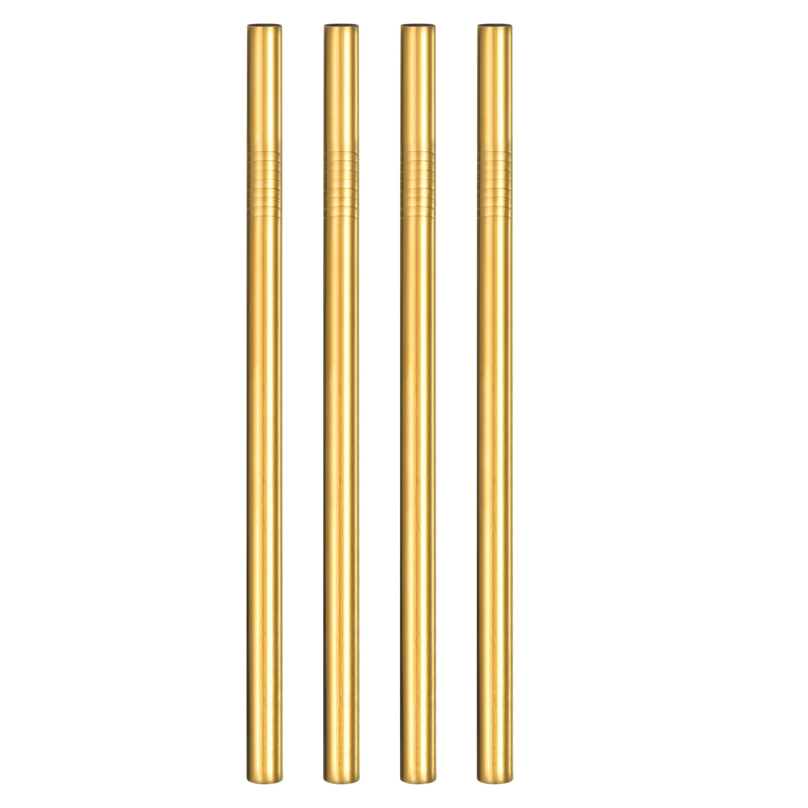 4Pcs 8.46″ Long Stainless Steel Straight Straws for Travel Mugs(Gold)
