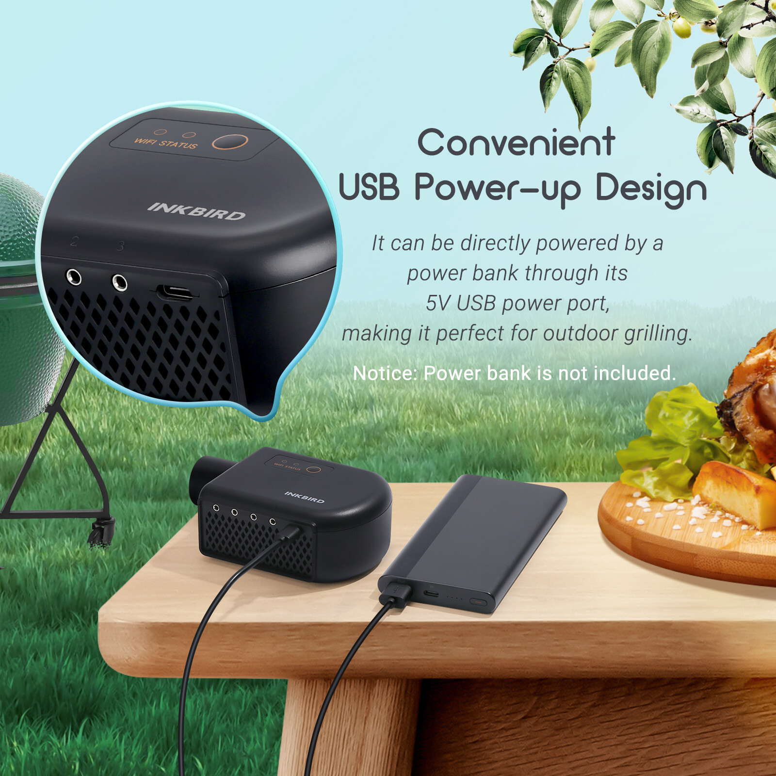 Automatic Smoker Fan Controller Bluetooth Wi-Fi BBQ Thermometer ISC-027BW Primo
