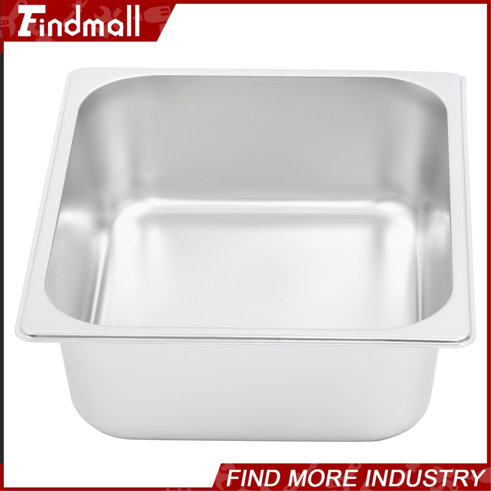 Findmall 1/2-Size 4″ Deep Stainless Steel Steam Table Pans Hotel Food Pan