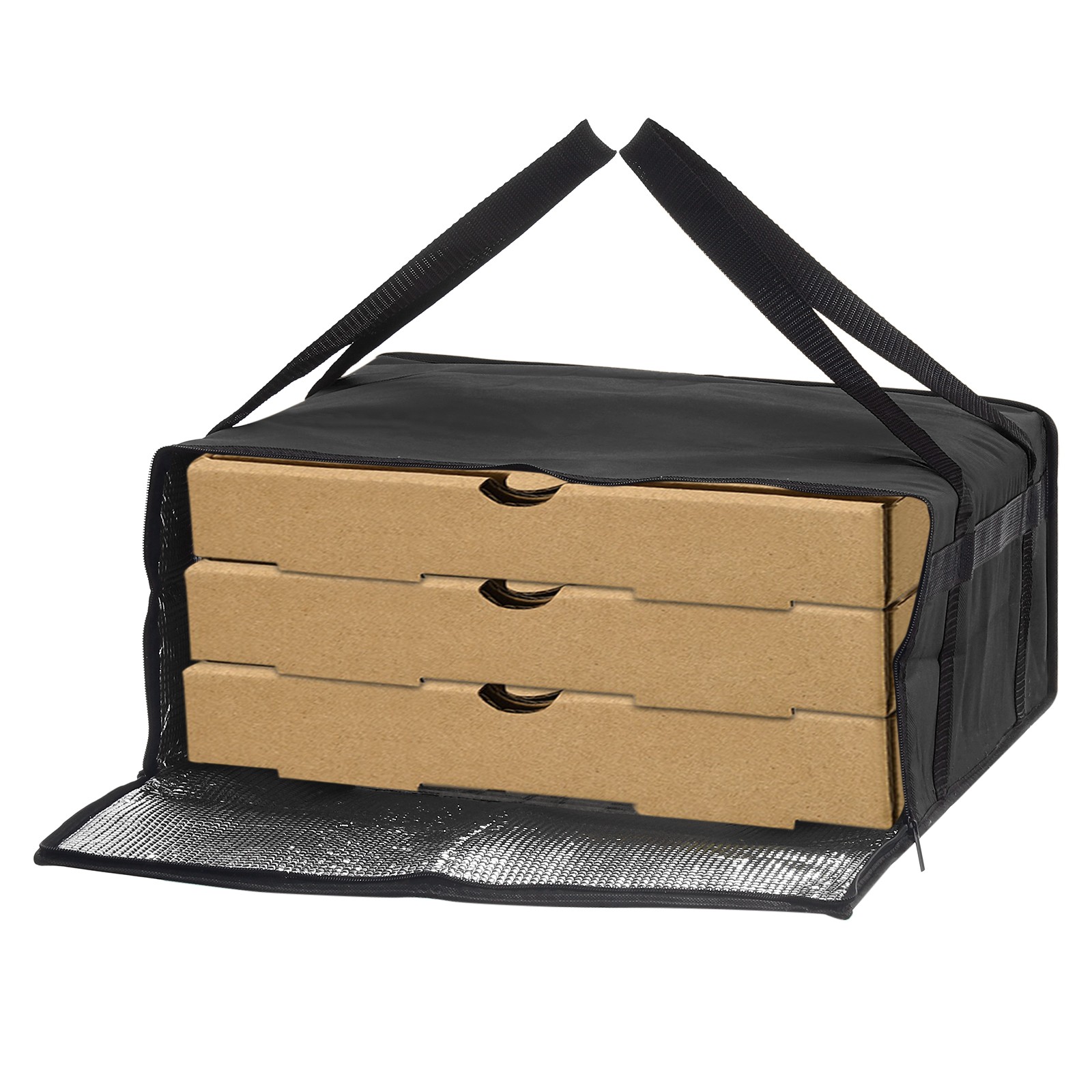 Insulated Pizza Bag 24x24x14 Inch Non-woven Fabrics Grocery Bag Black